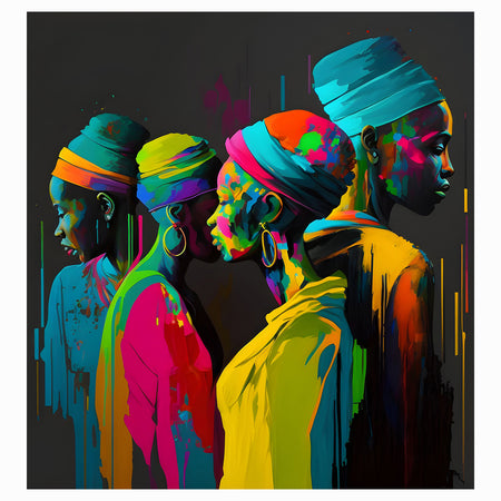 Peel & Stick Art Wall Mural - Colorful African Women
