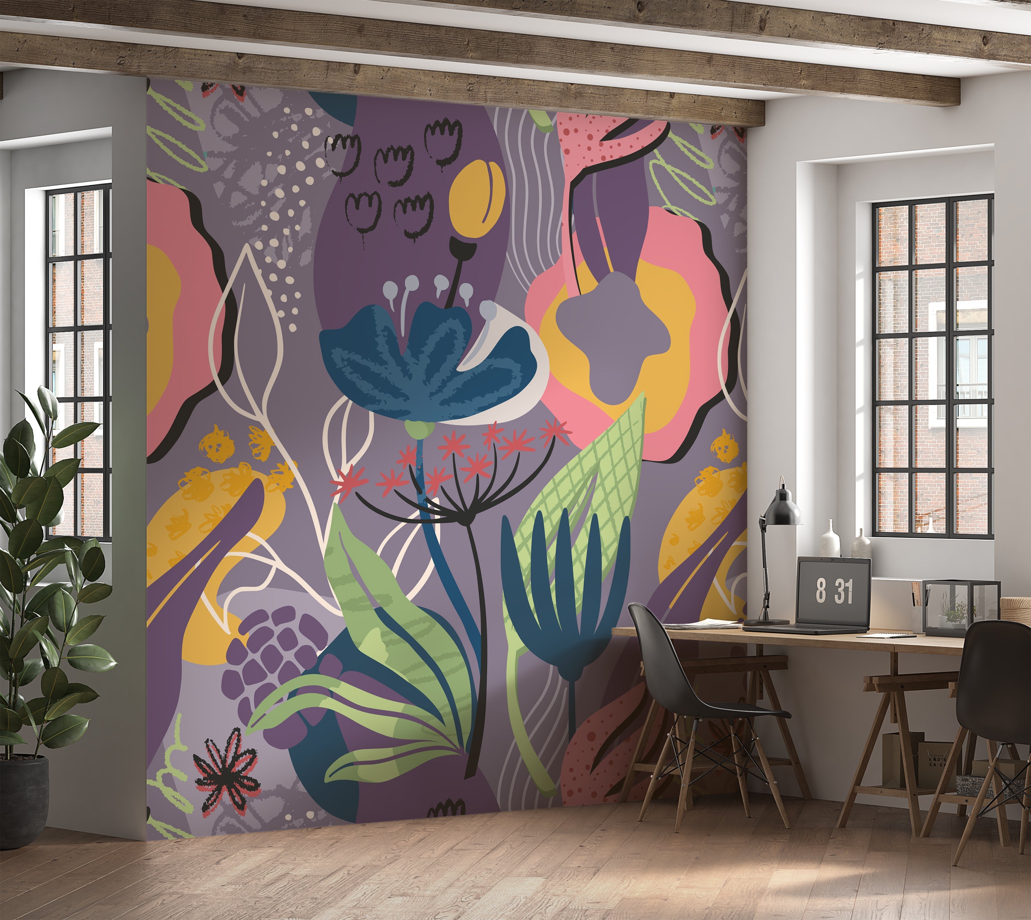 Premium Wallpaper Wall Mural - Vivid Garden Dance