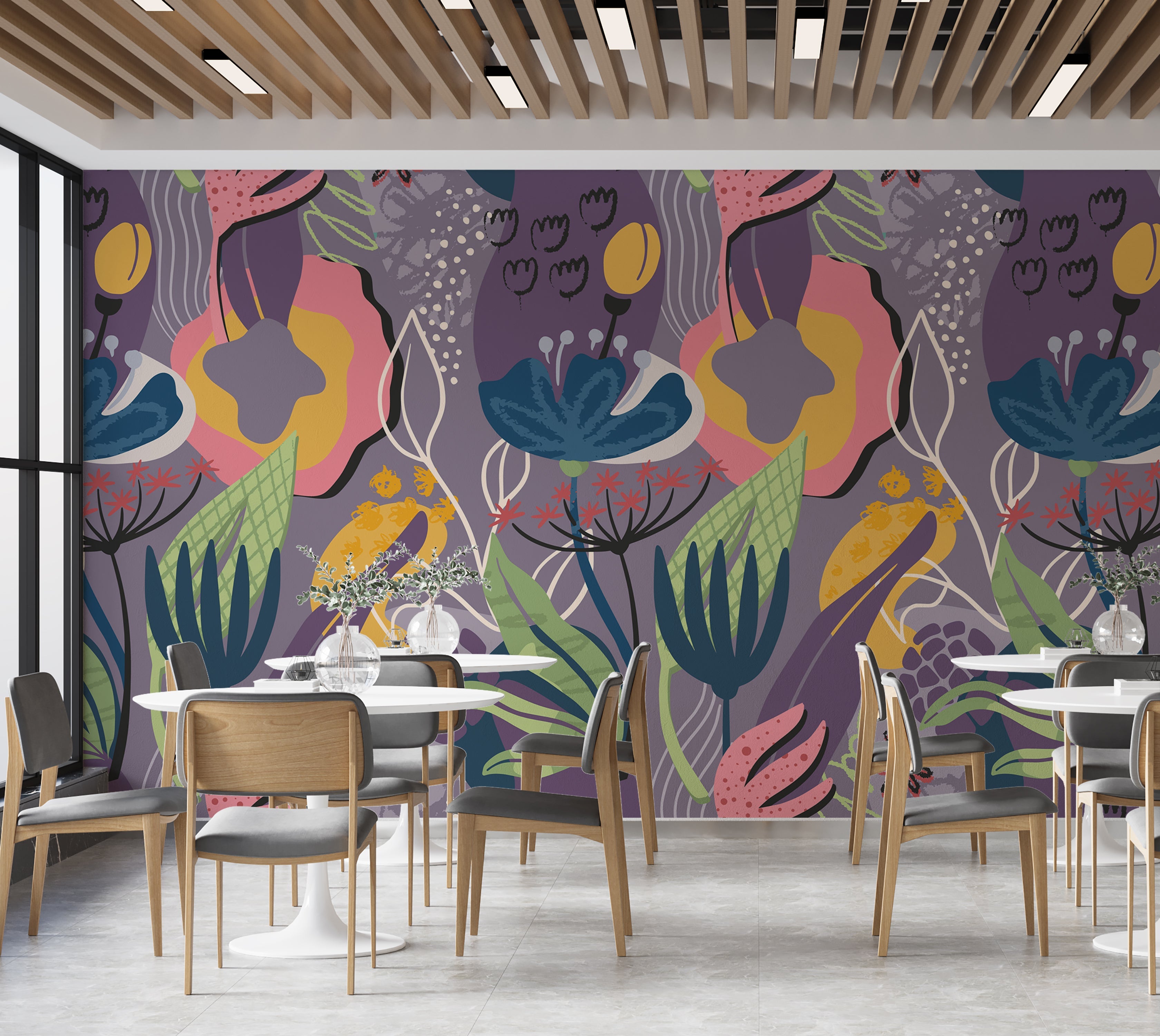 Premium Wallpaper Wall Mural - Vivid Garden Dance