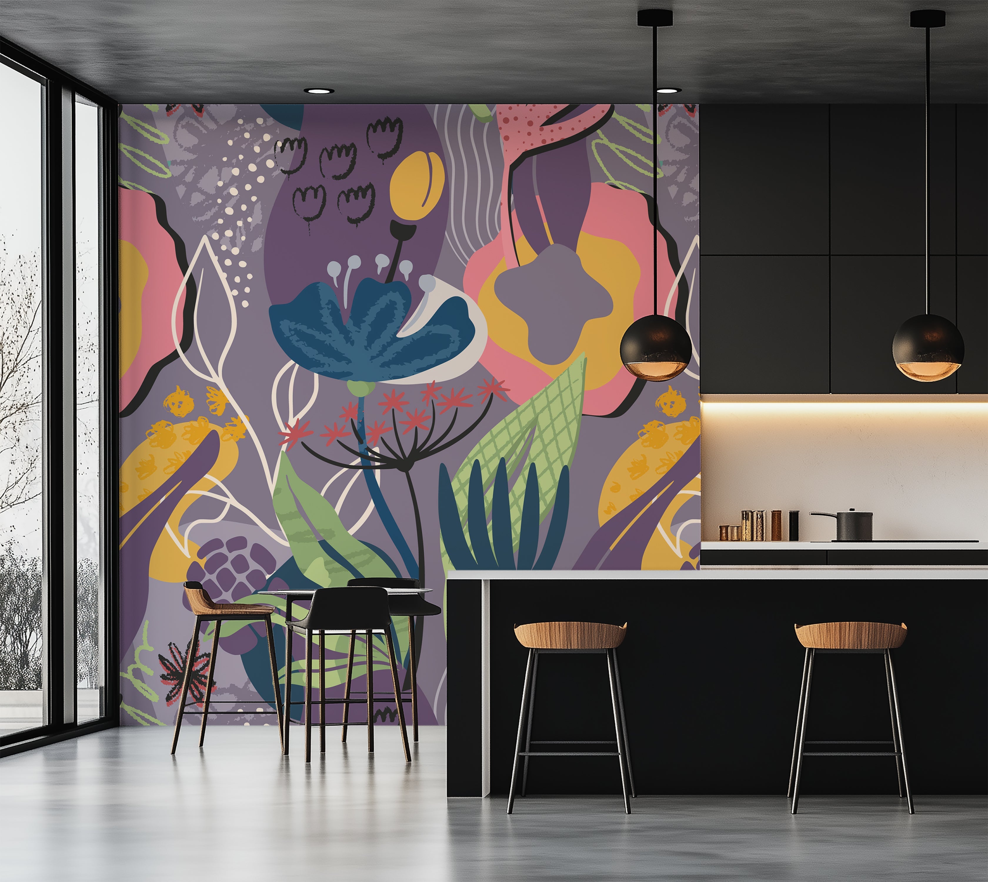 Premium Wallpaper Wall Mural - Vivid Garden Dance