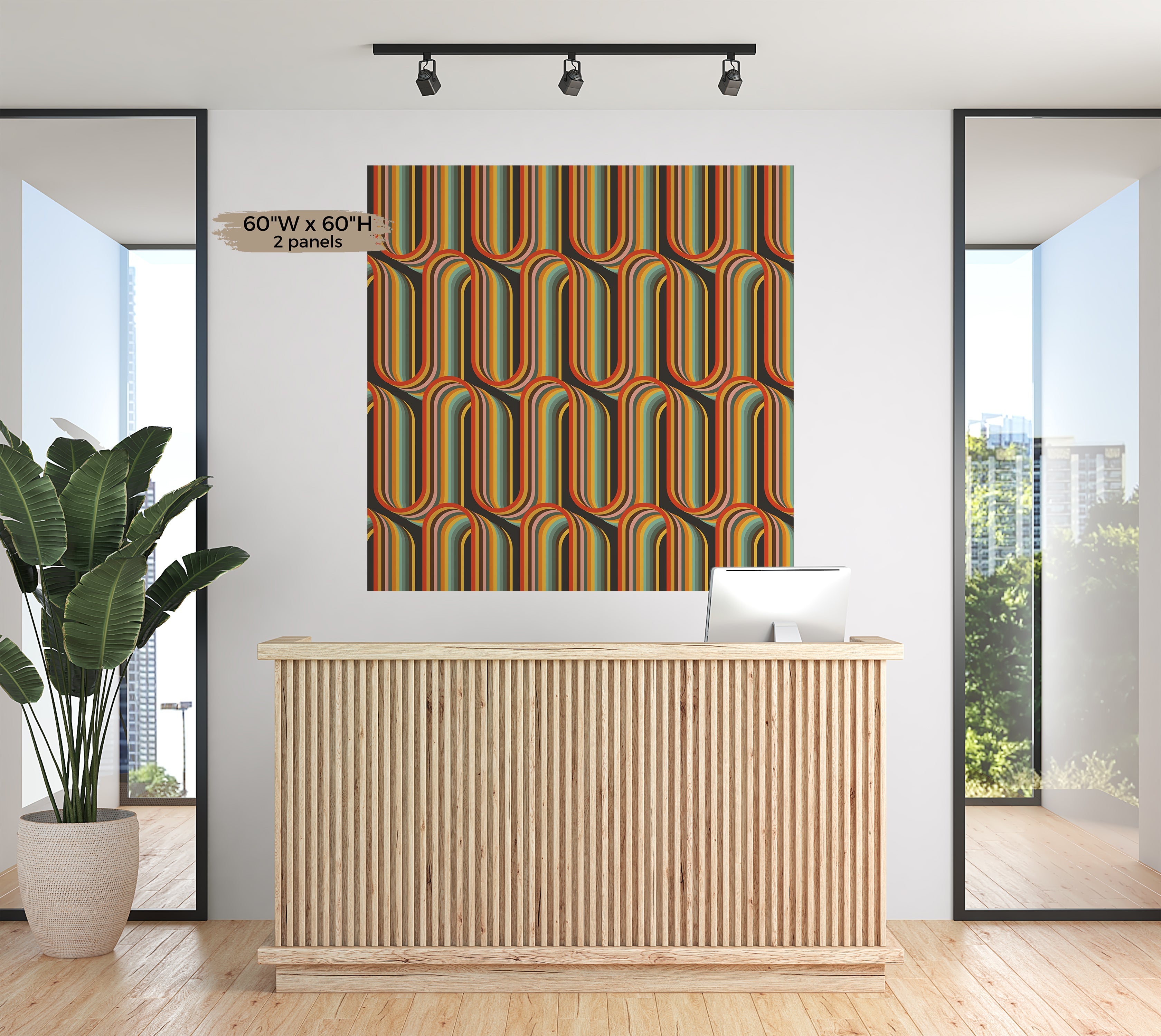 Premium Wallpaper Wall Mural - Retro Lines