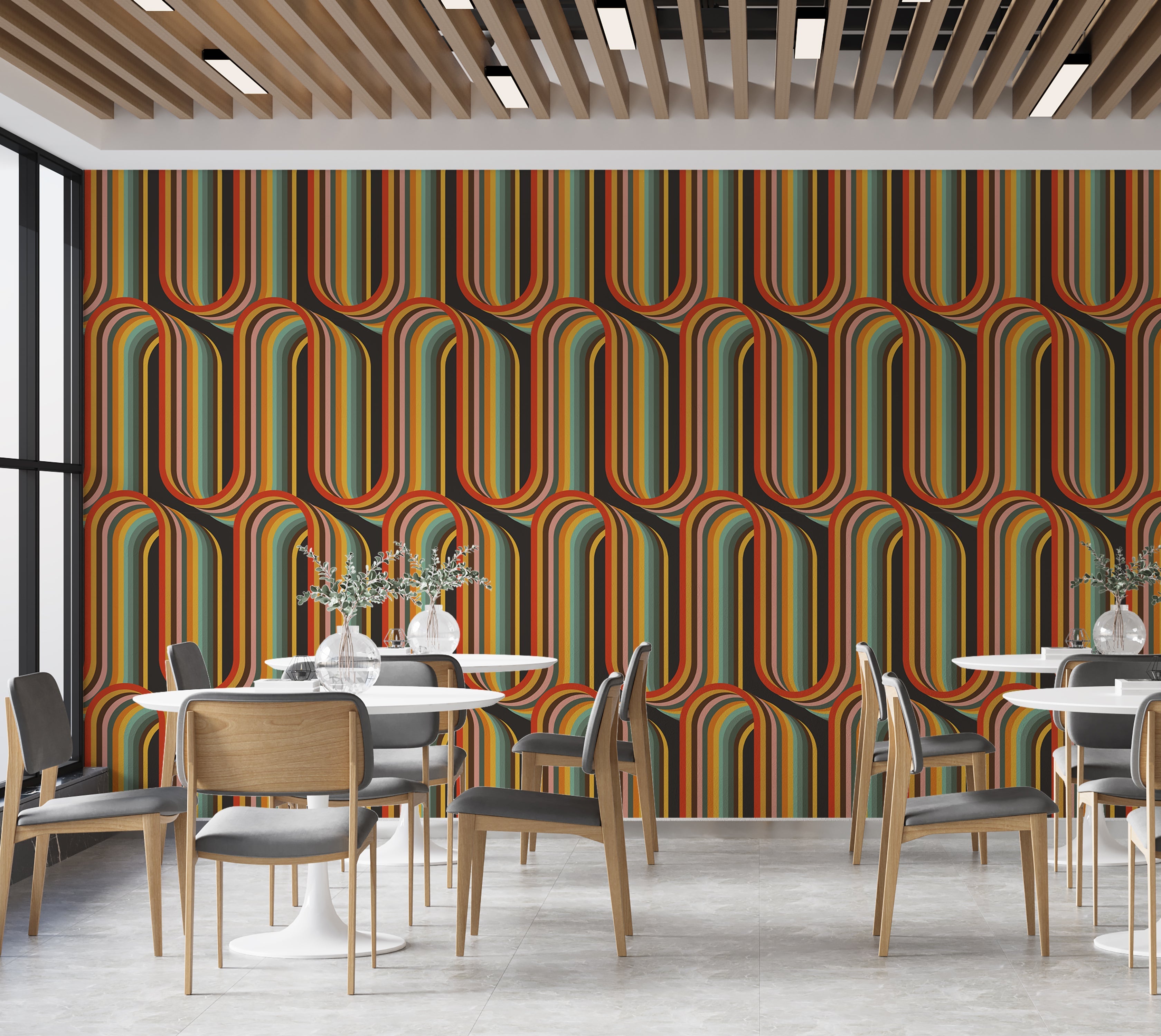 Premium Wallpaper Wall Mural - Retro Lines