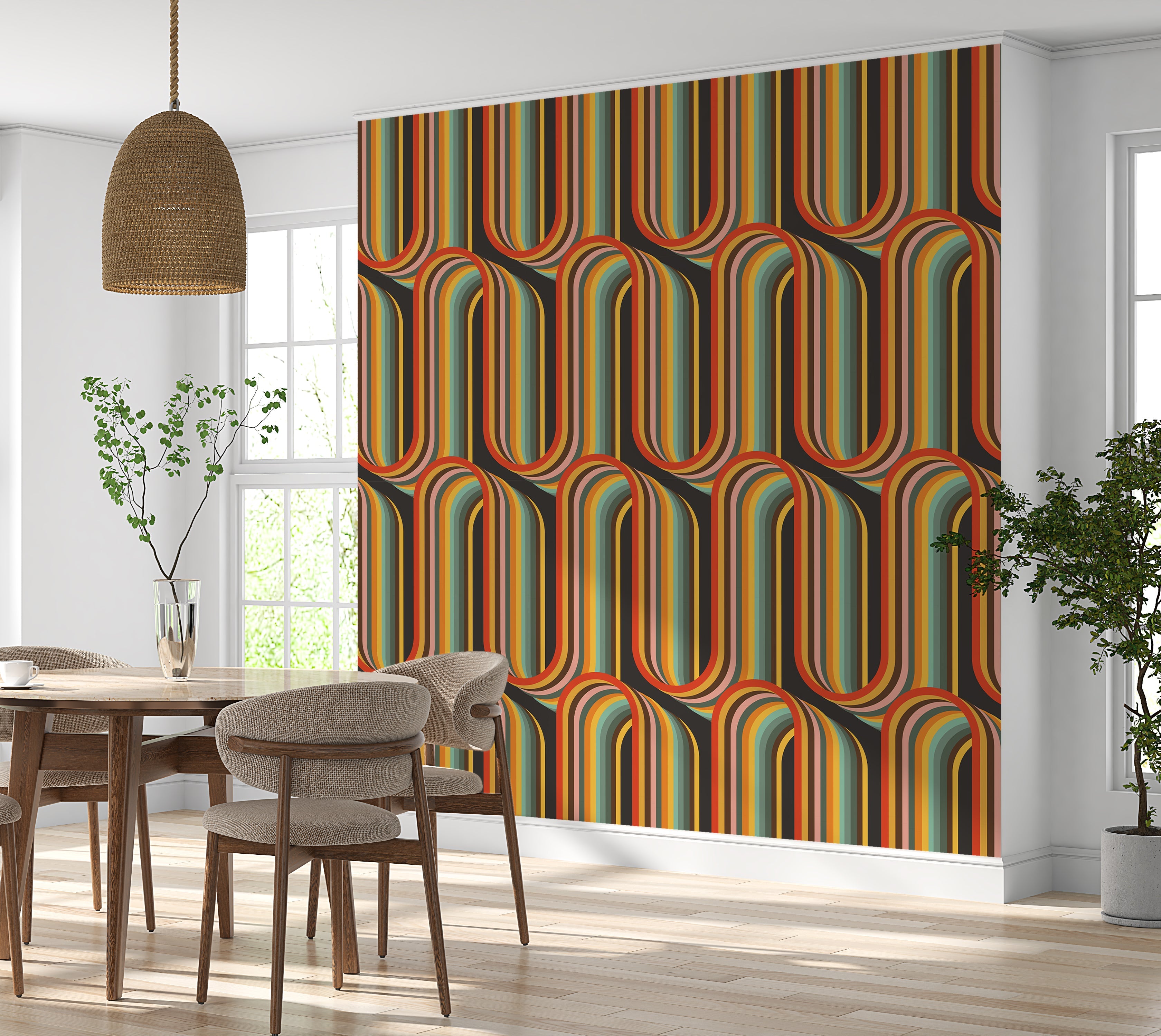 Premium Wallpaper Wall Mural - Retro Lines