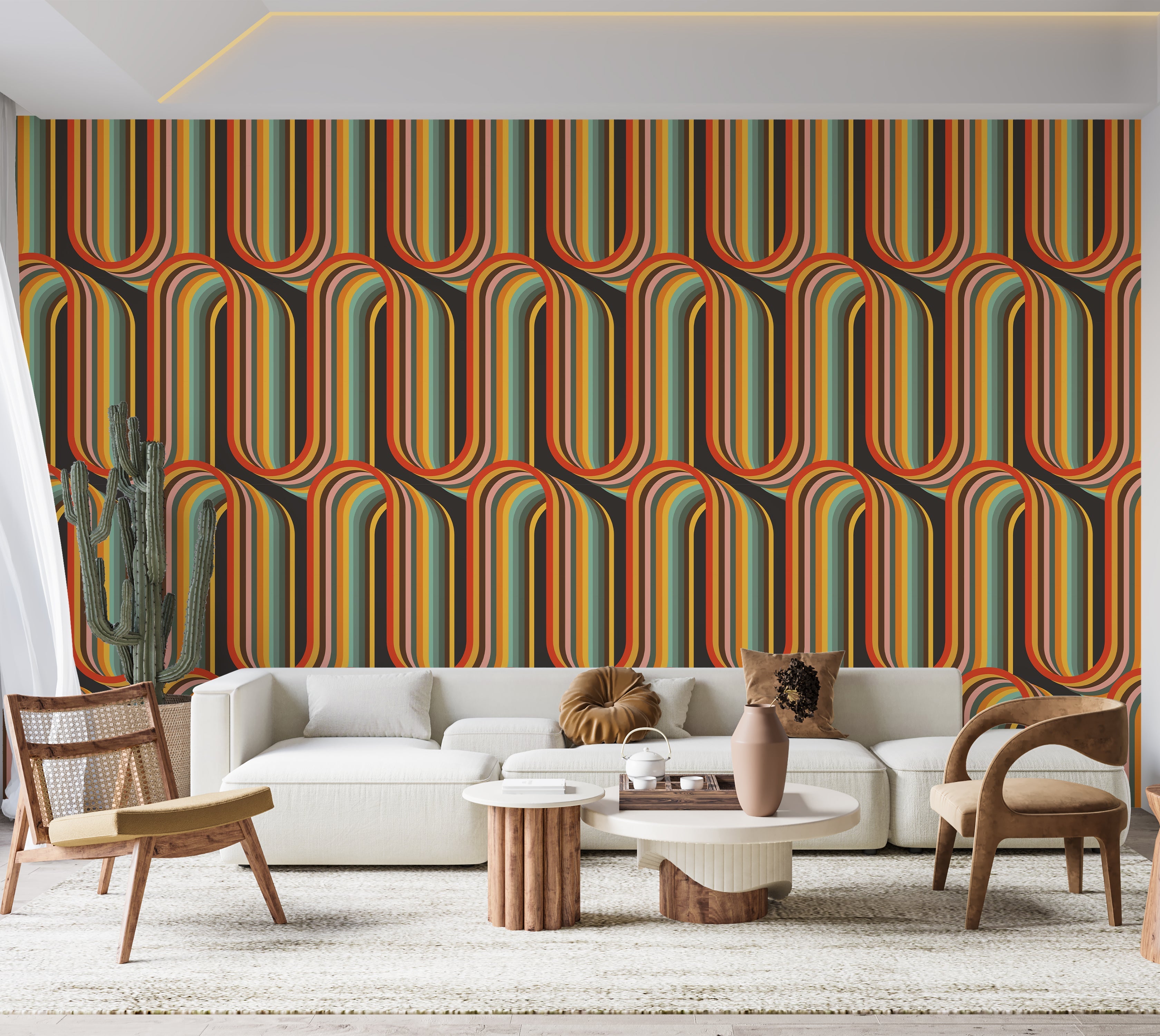 Premium Wallpaper Wall Mural - Retro Lines