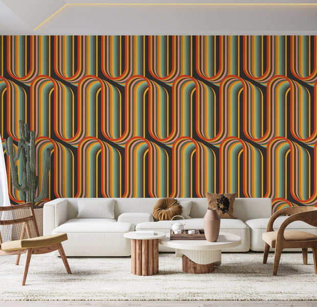 Premium Wallpaper Wall Mural - Retro Lines-Tiptophomedecor