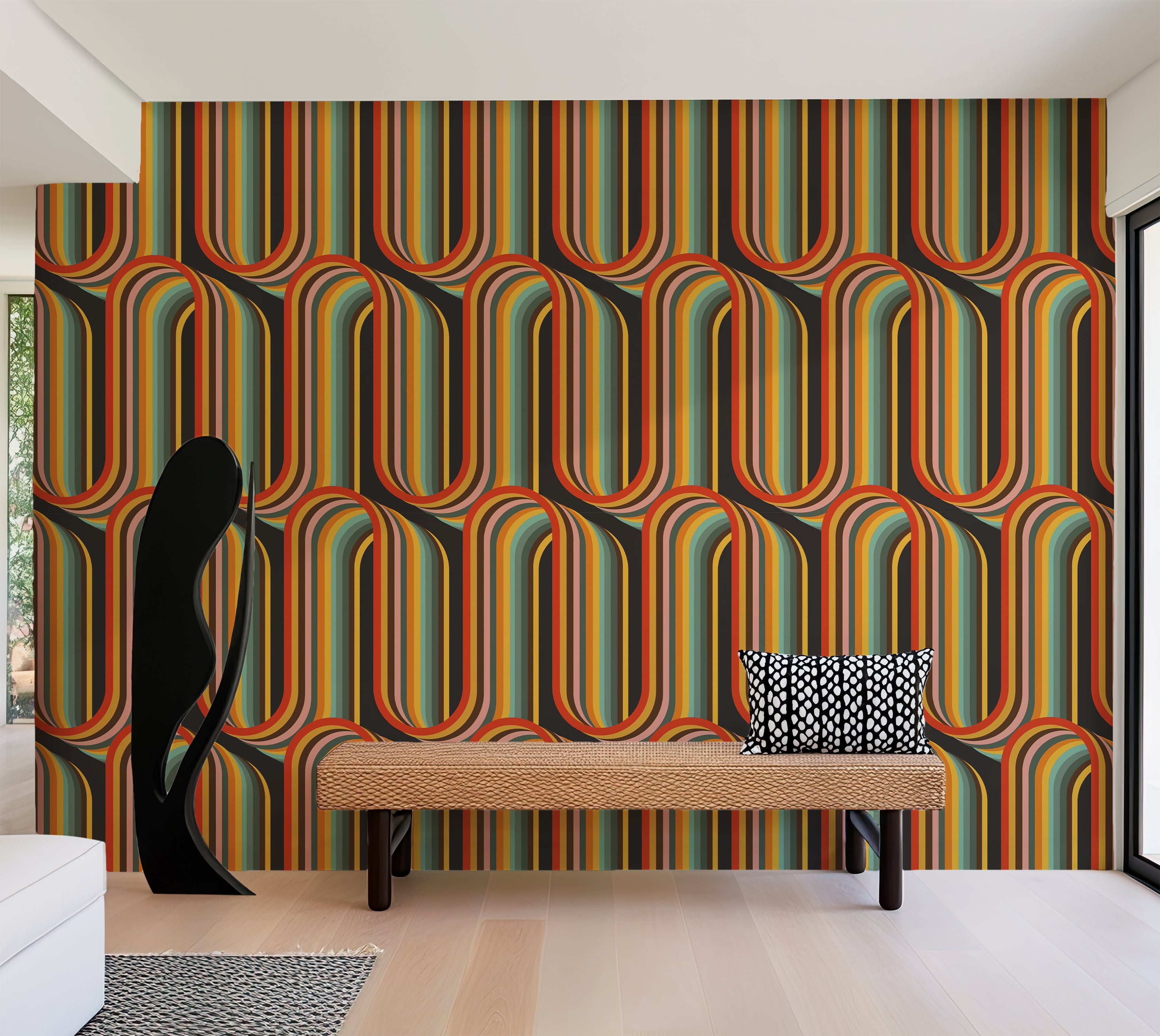 Premium Wallpaper Wall Mural - Retro Lines