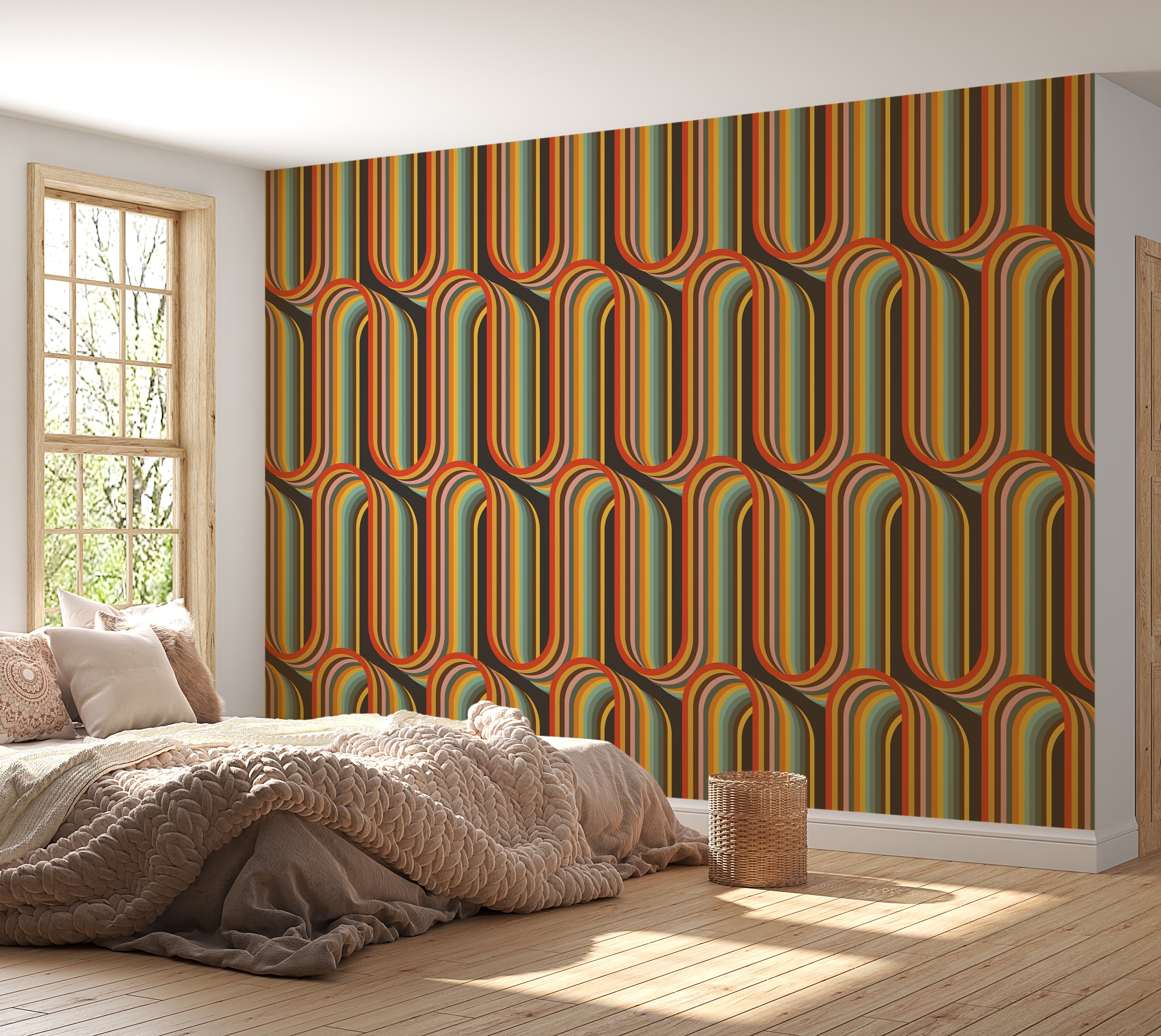 Premium Wallpaper Wall Mural - Retro Lines