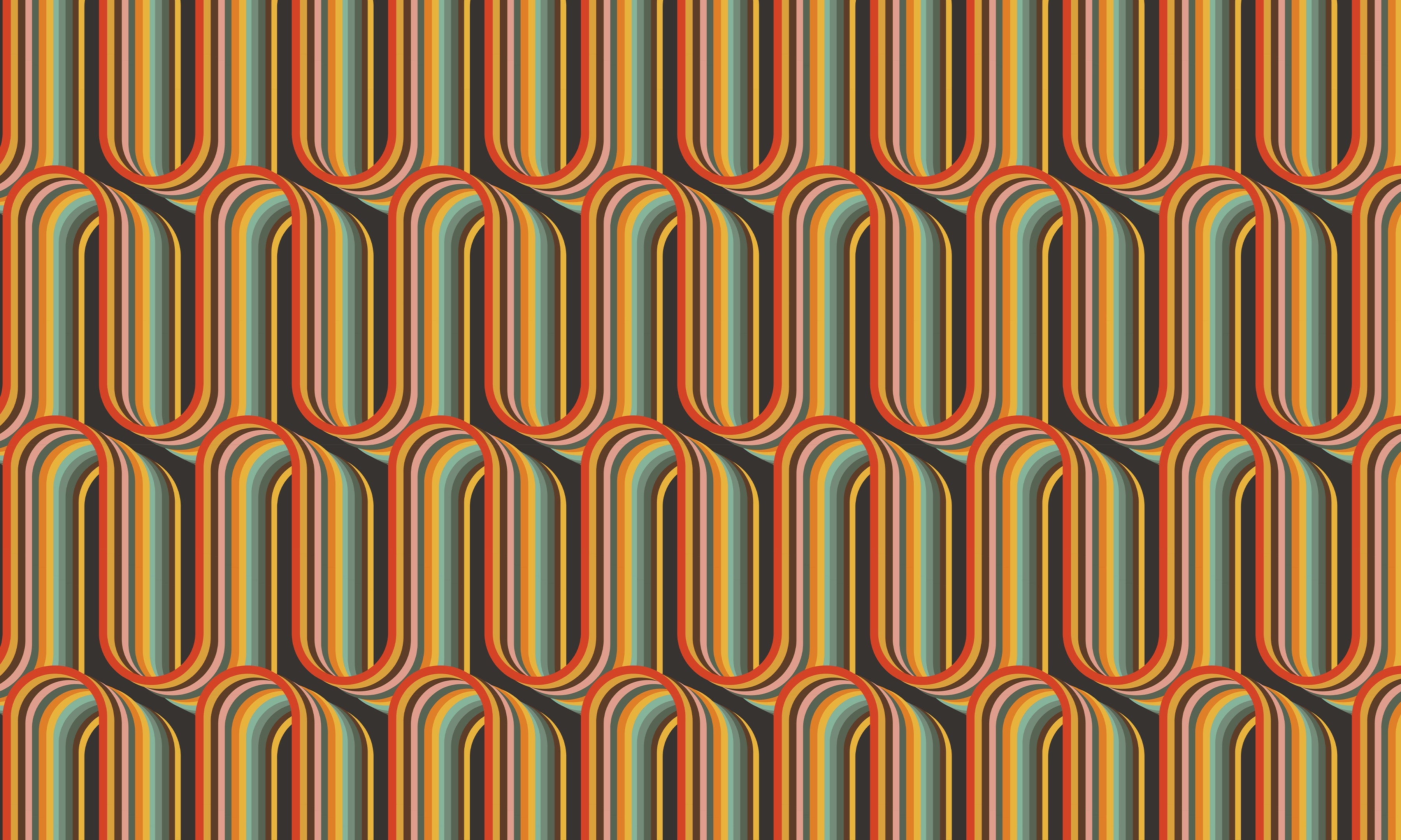 Premium Wallpaper Wall Mural - Retro Lines