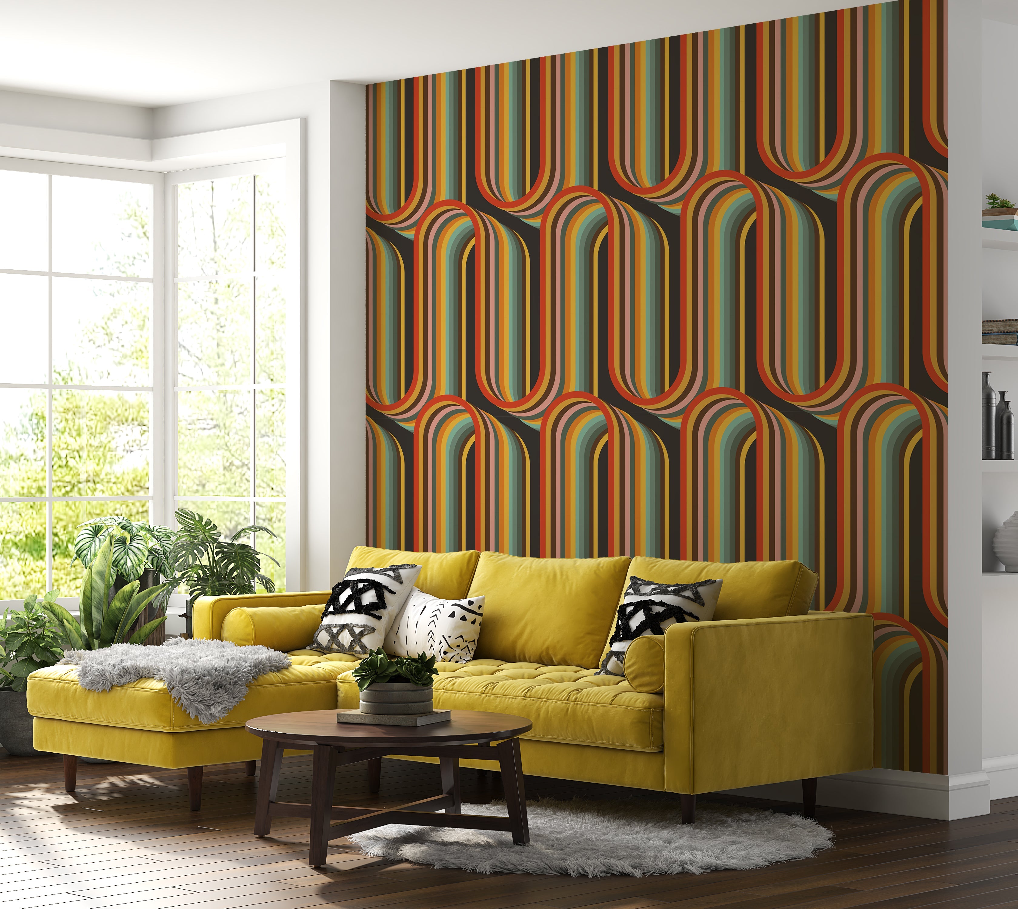 Premium Wallpaper Wall Mural - Retro Lines