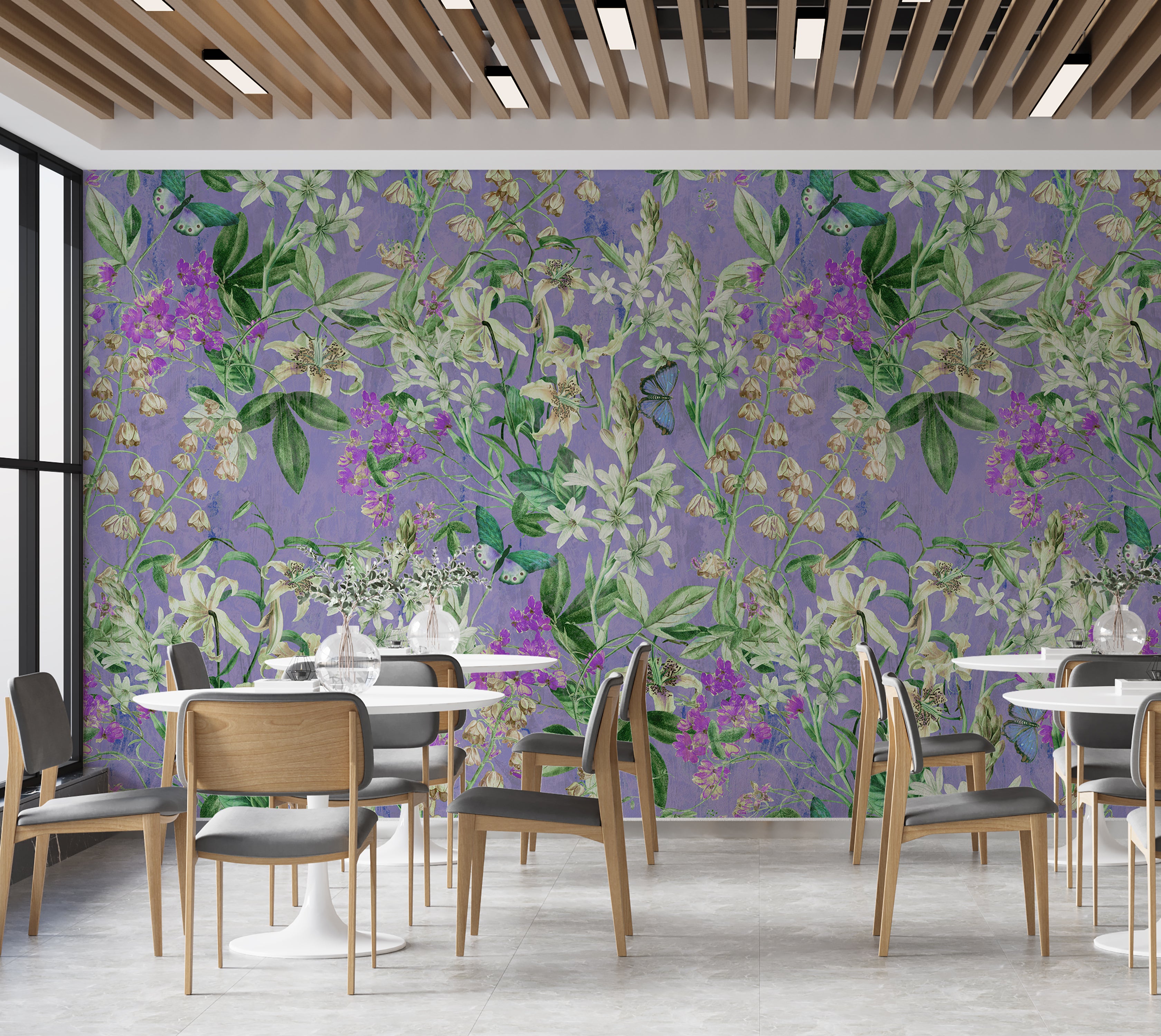 Peel & Stick Botanical Wall Mural - Spring Garden Lilac