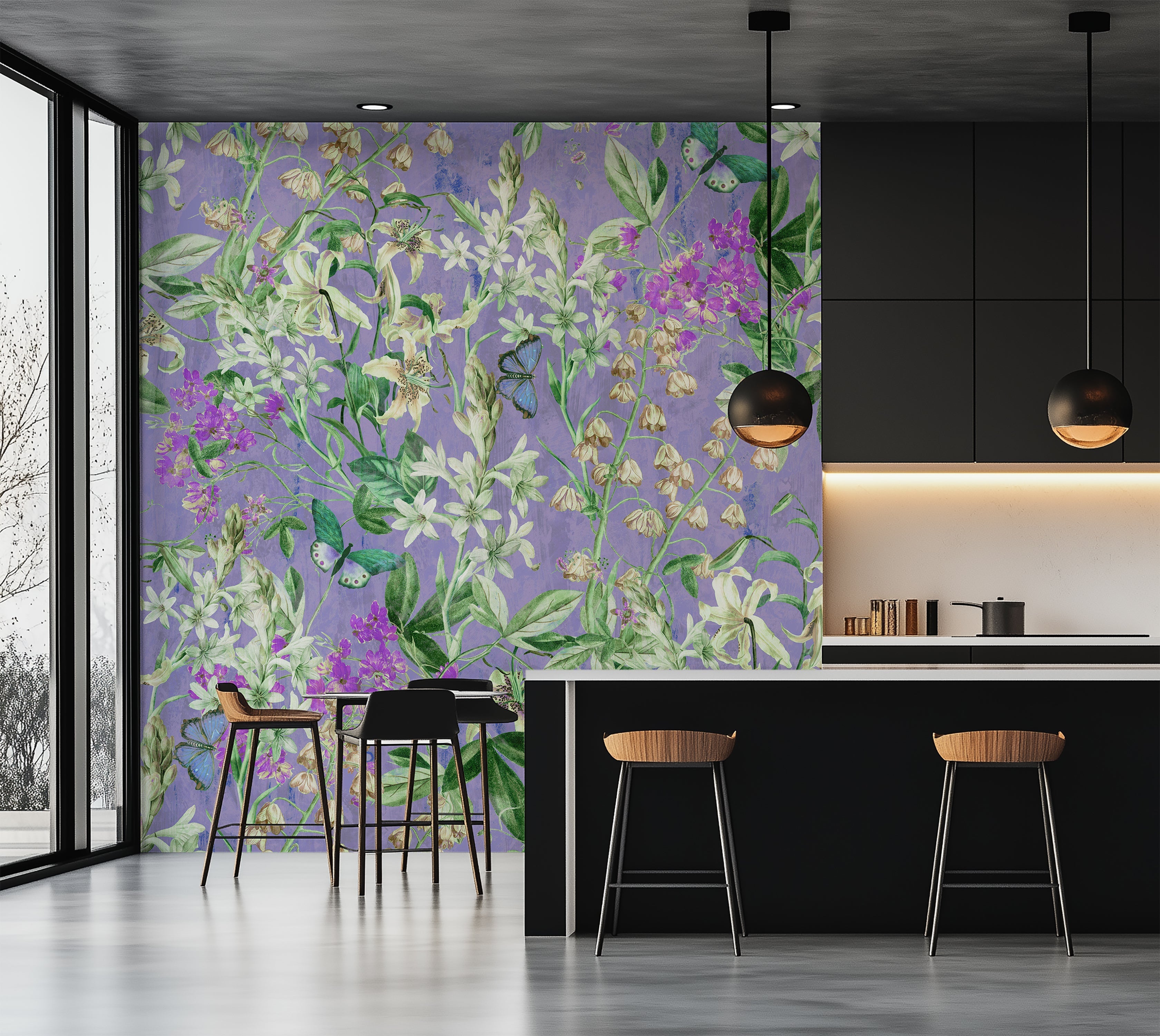 Premium Wallpaper Wall Mural - Spring Garden Lilac