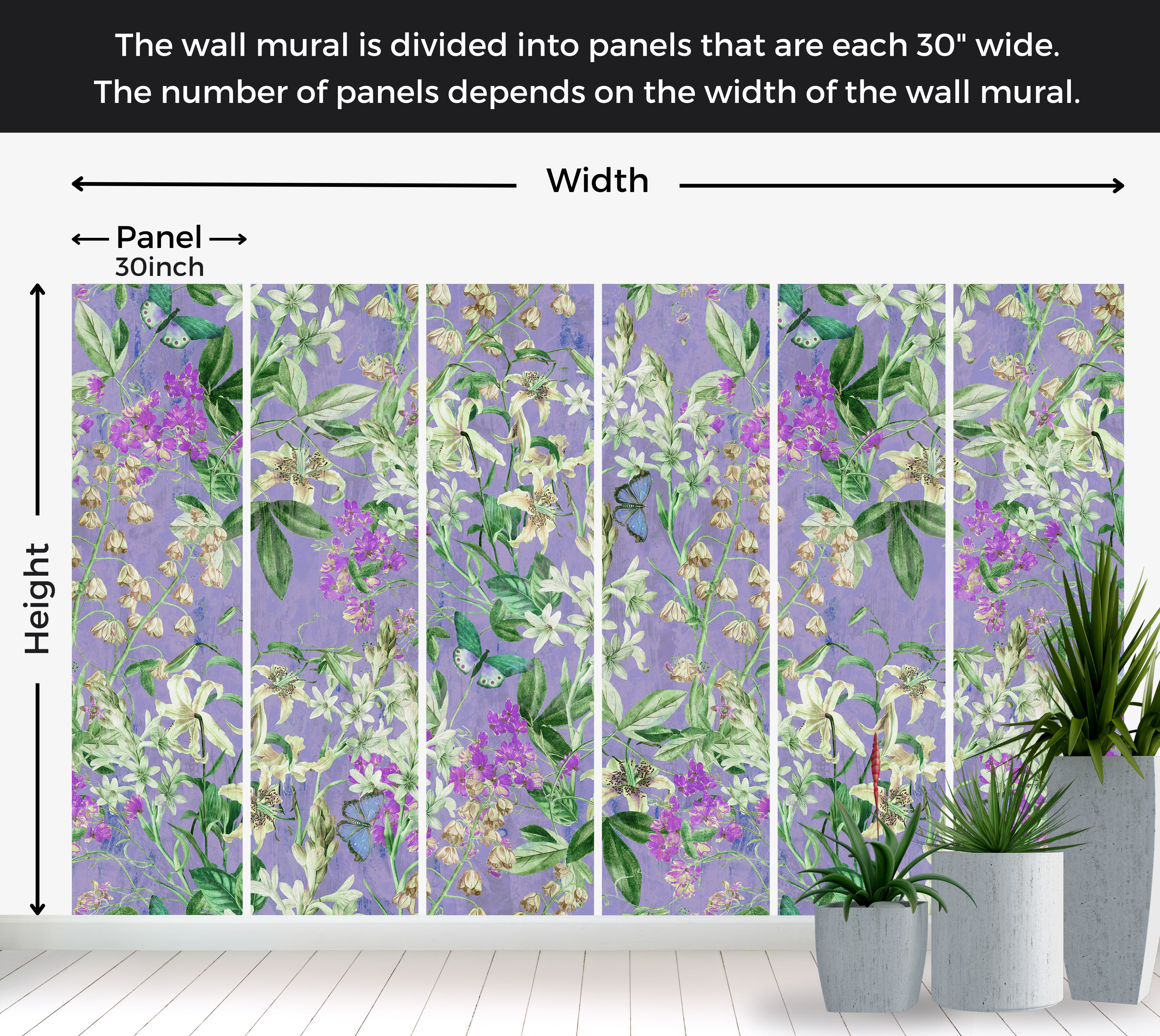 Peel & Stick Wall Mural - Spring Garden Lilac 60"Wx60"H