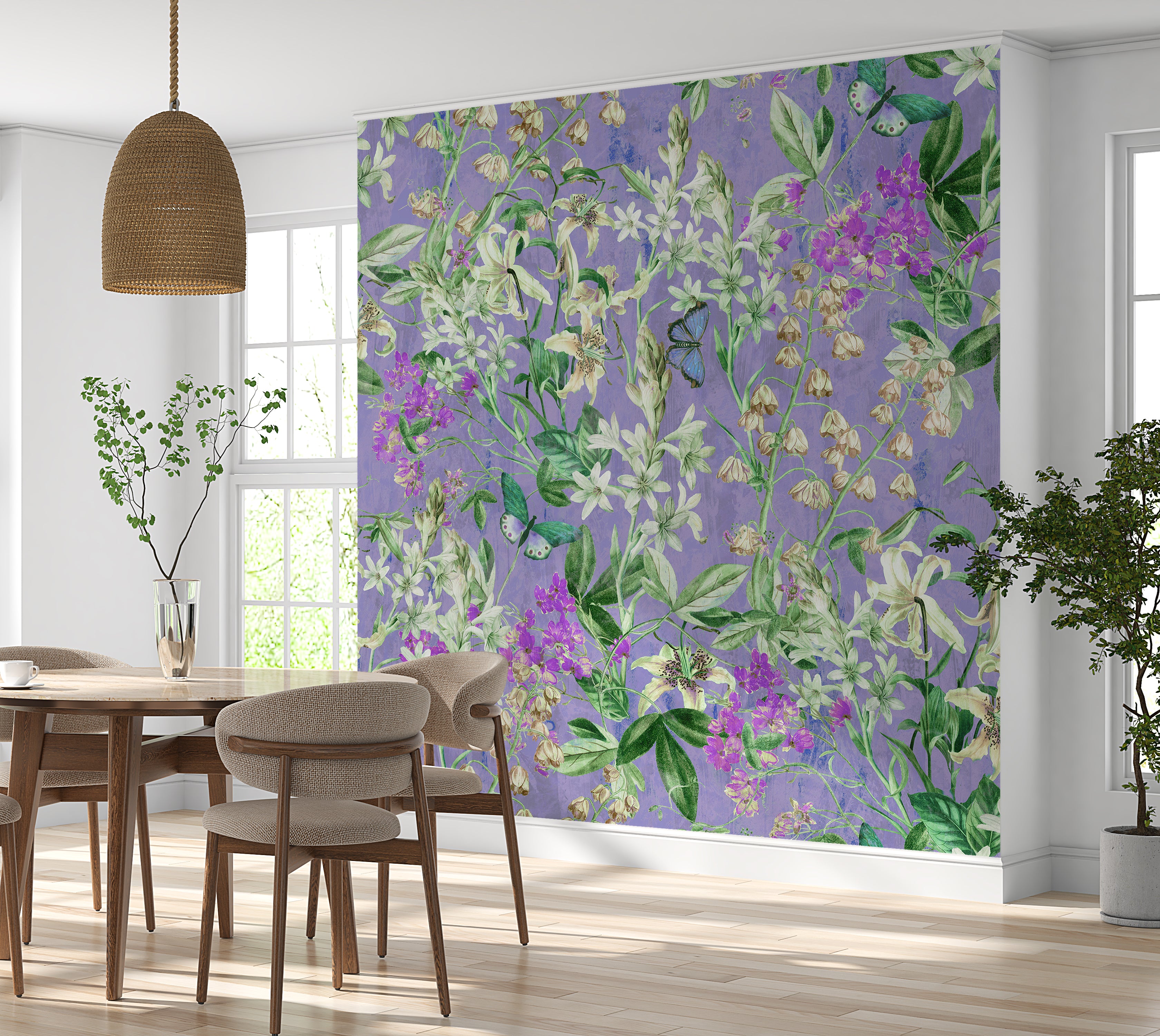 Peel & Stick Wall Mural - Spring Garden Lilac 60"Wx60"H