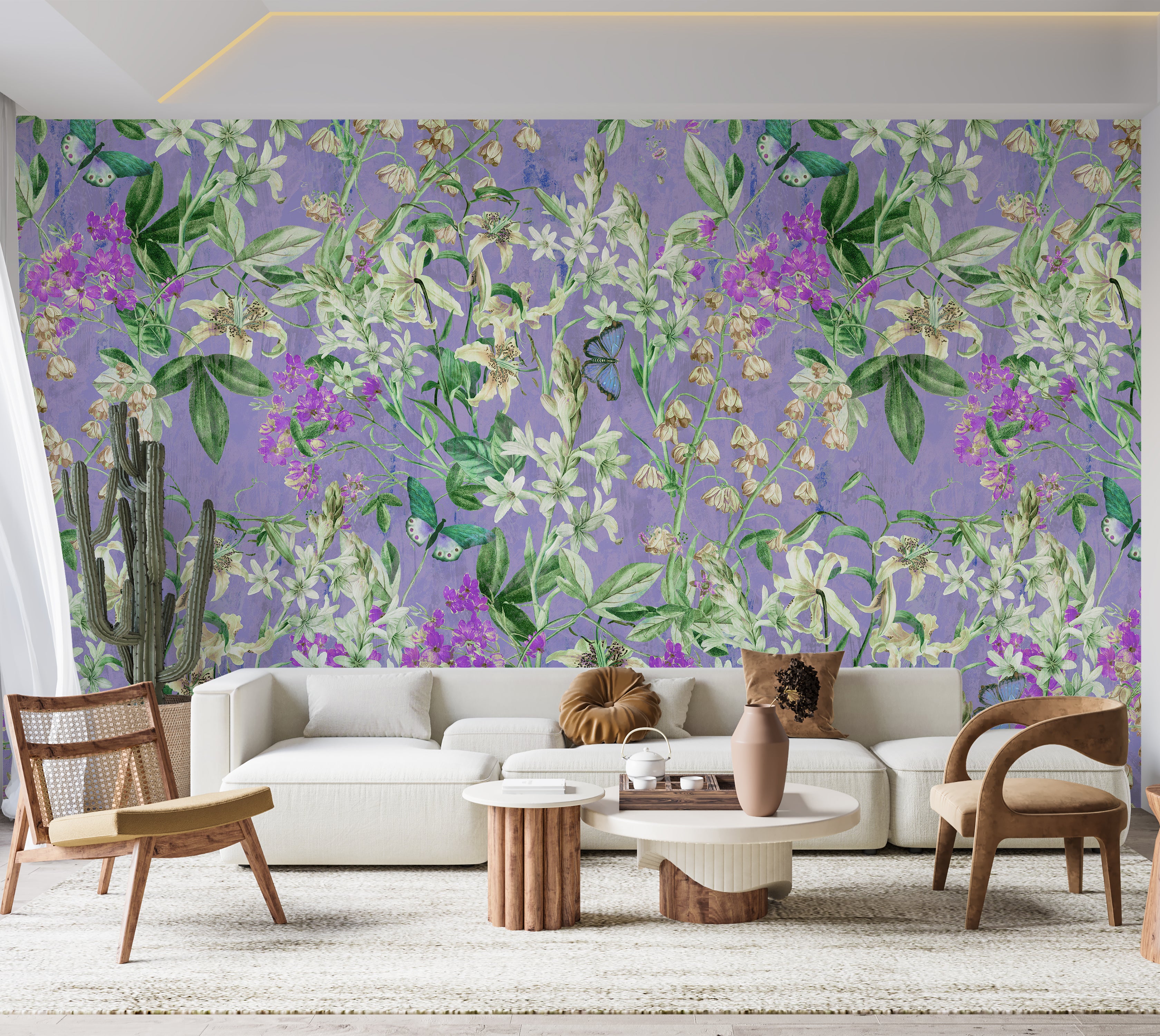 Peel & Stick Wall Mural - Spring Garden Lilac 60"Wx60"H