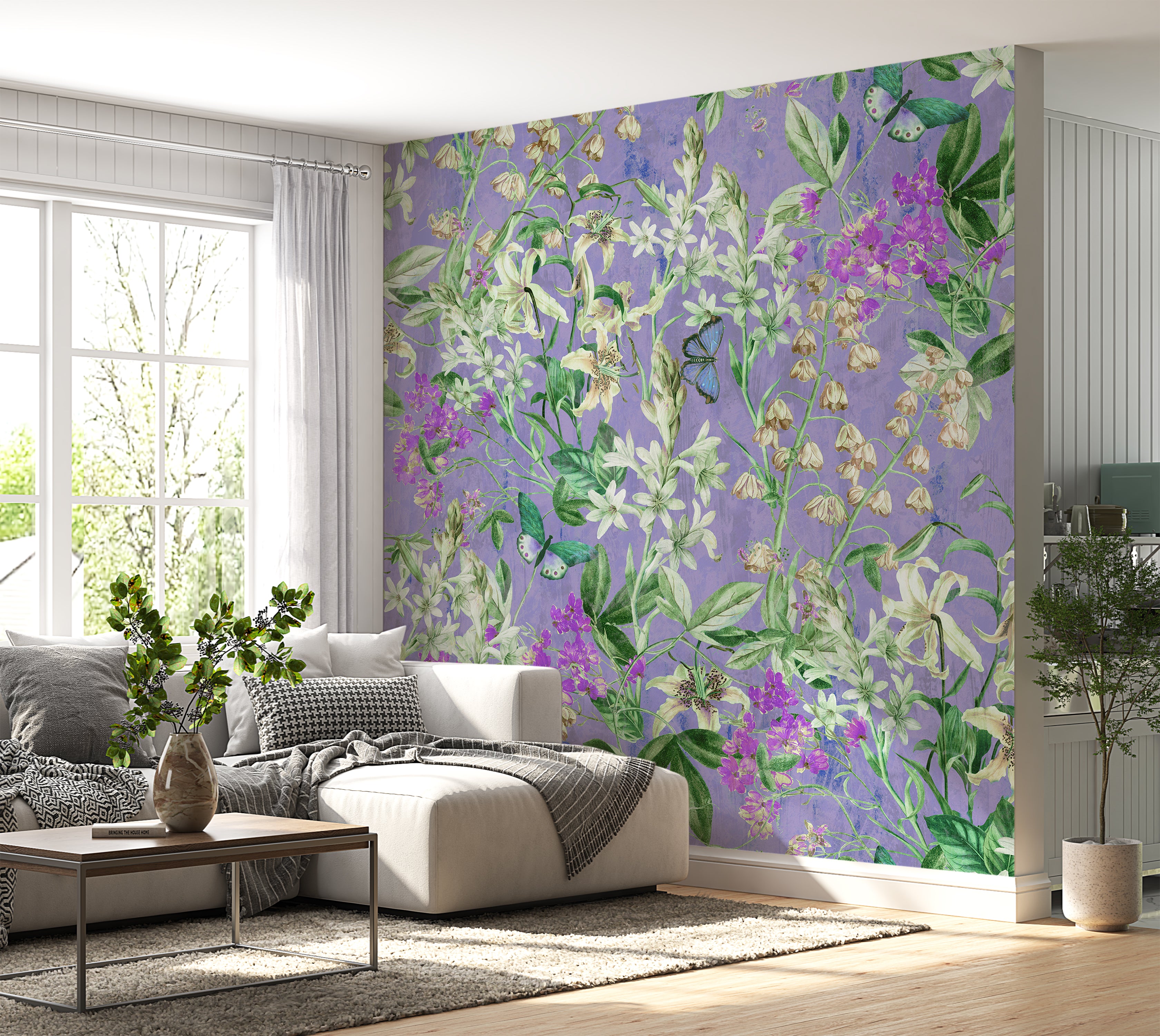 Peel & Stick Wall Mural - Spring Garden Lilac 60"Wx60"H