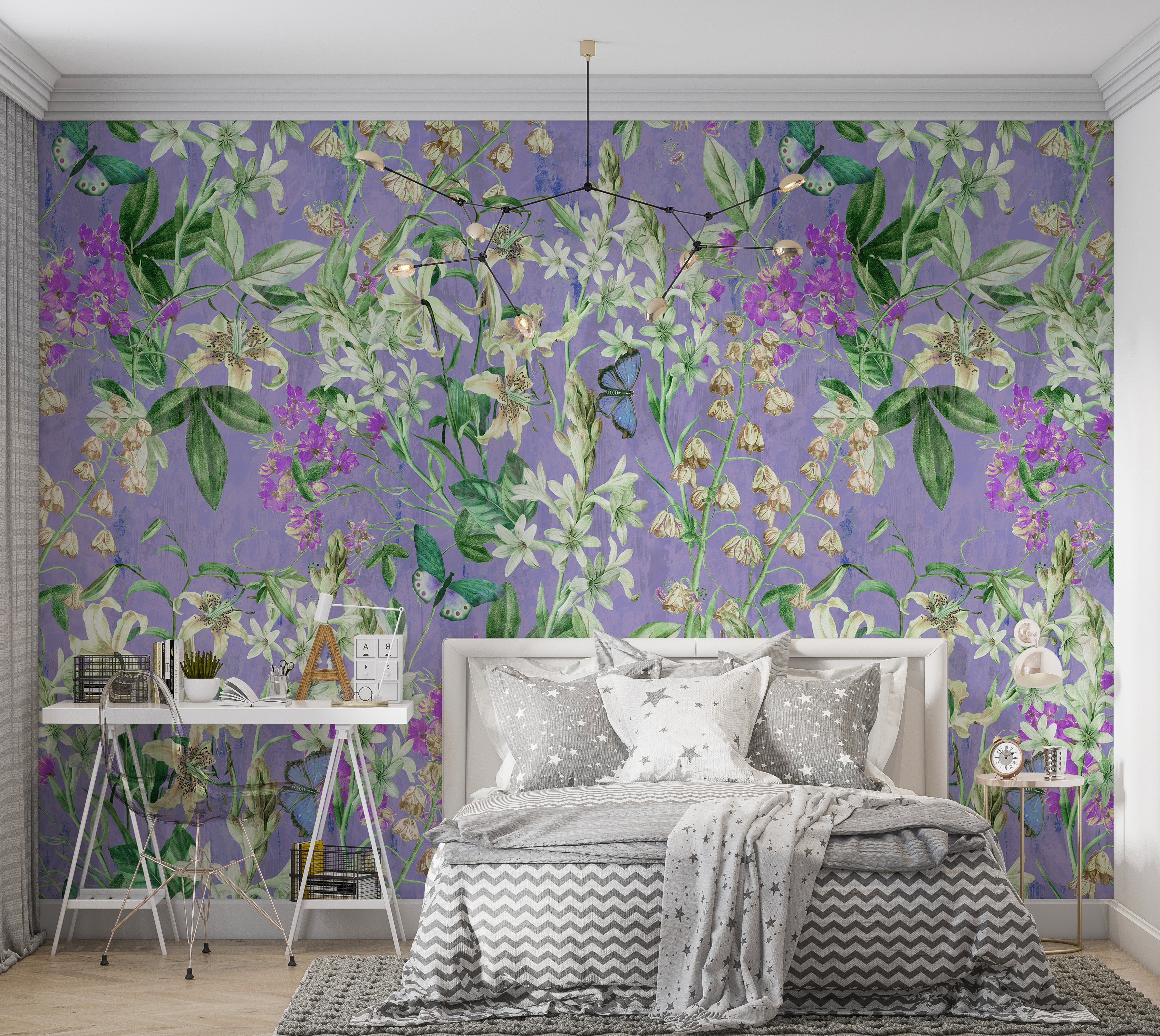 Peel & Stick Wall Mural - Spring Garden Lilac 60"Wx60"H