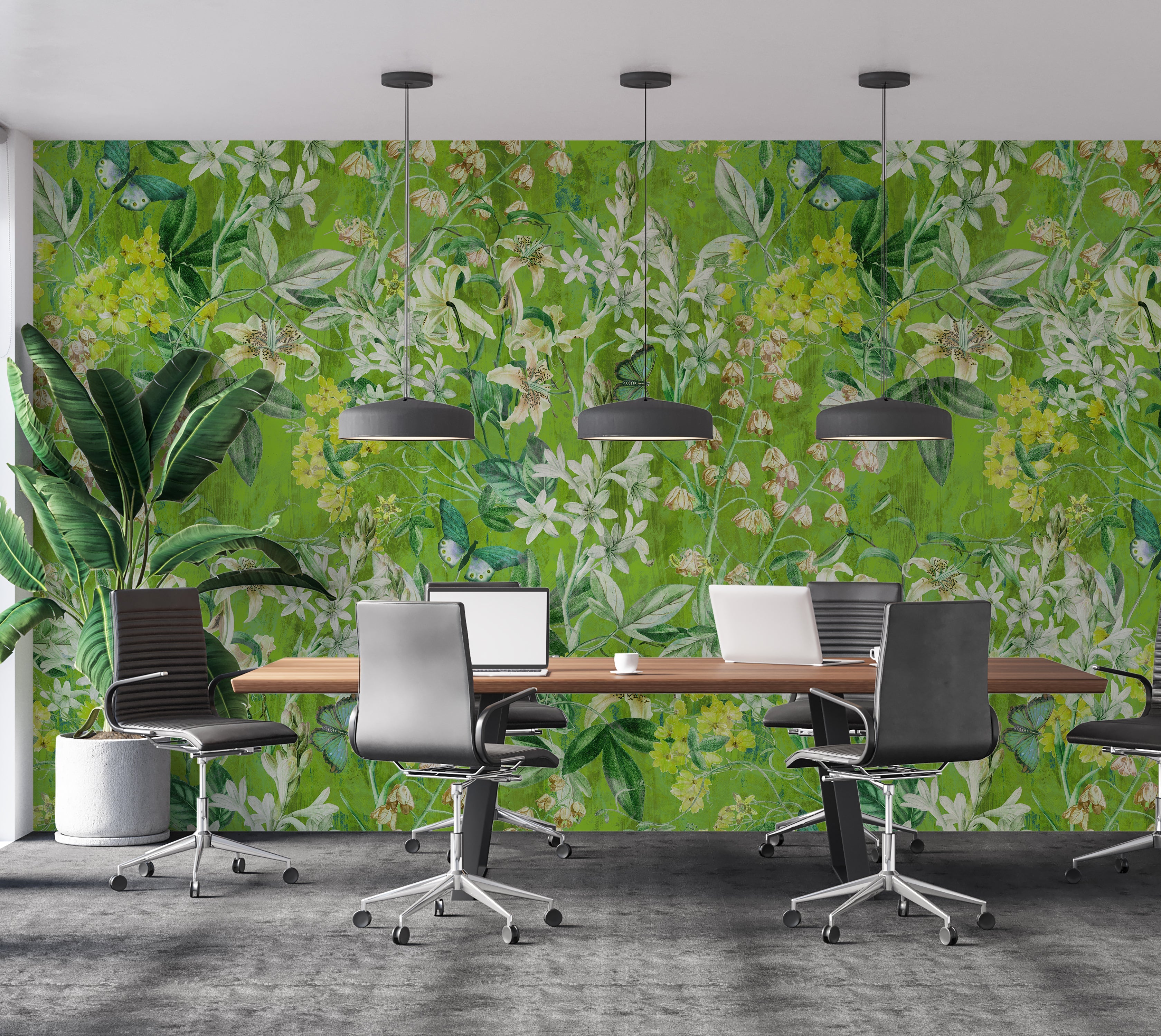 Premium Wallpaper Wall Mural - Spring Garden Lime Green