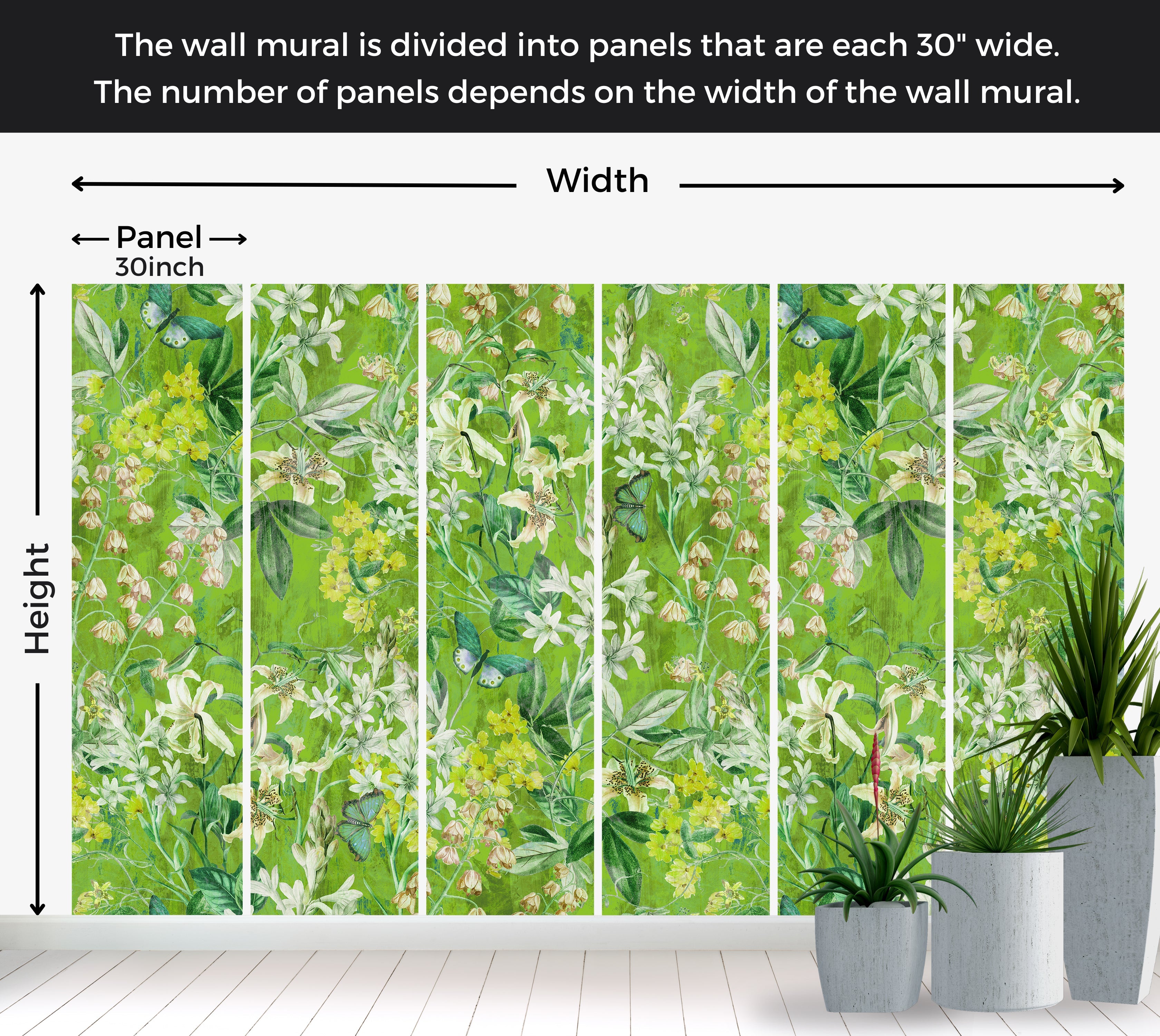 Premium Wallpaper Wall Mural - Spring Garden Lime Green