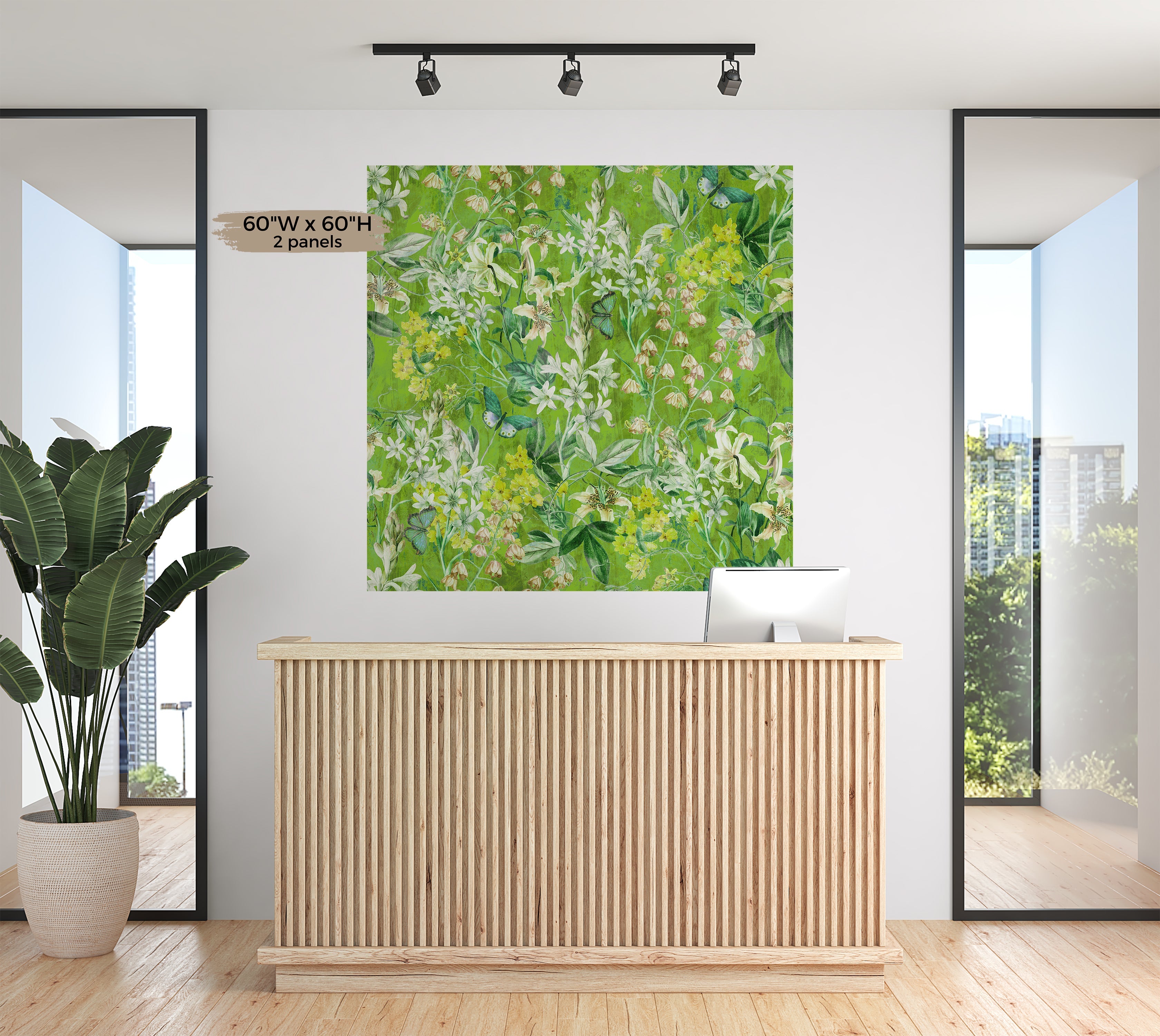 Premium Wallpaper Wall Mural - Spring Garden Lime Green