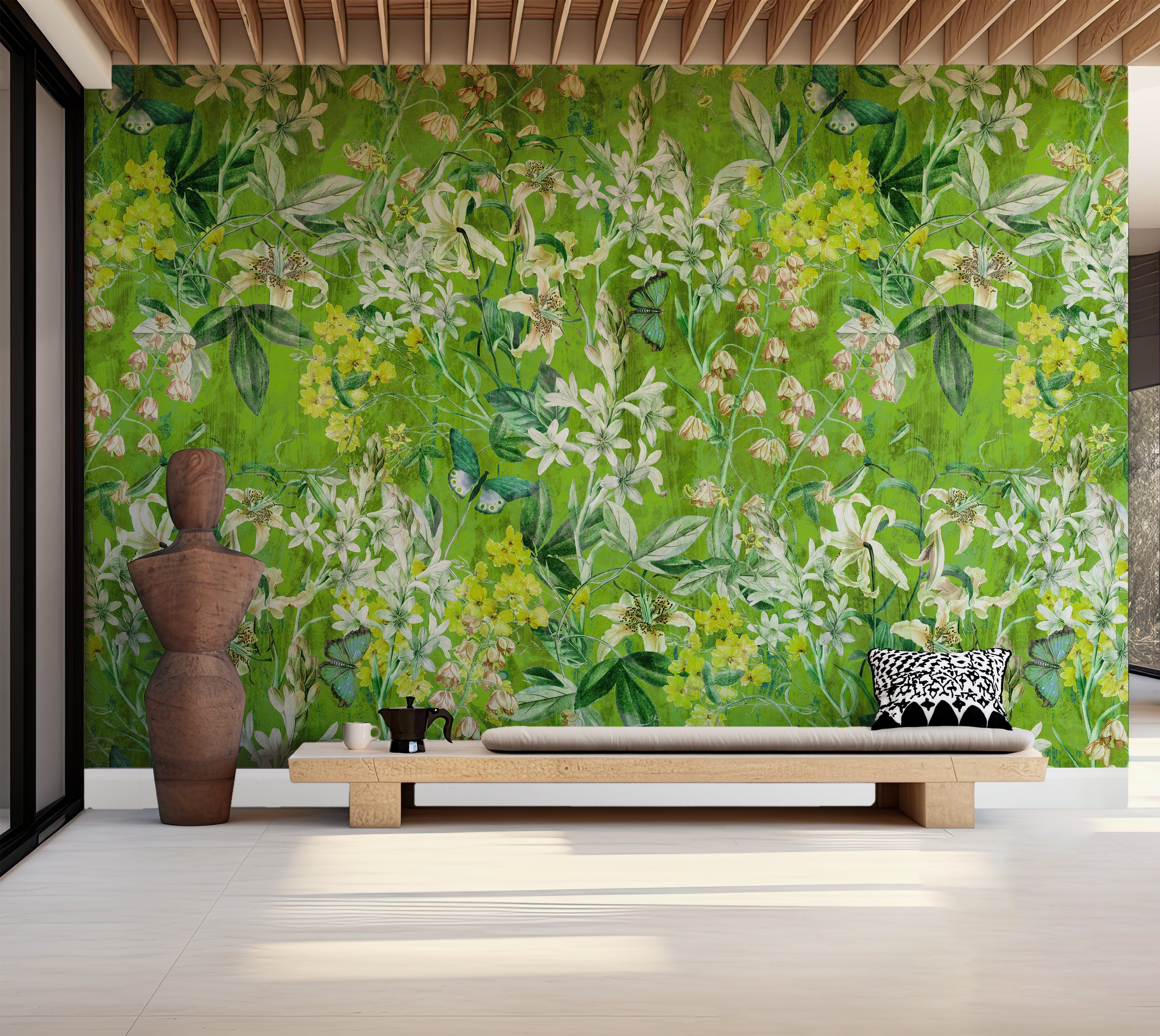 Premium Wallpaper Wall Mural - Spring Garden Lime Green