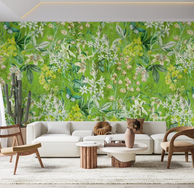 Peel & Stick Wall Mural - Spring Garden Lime Green 60"Wx60"H