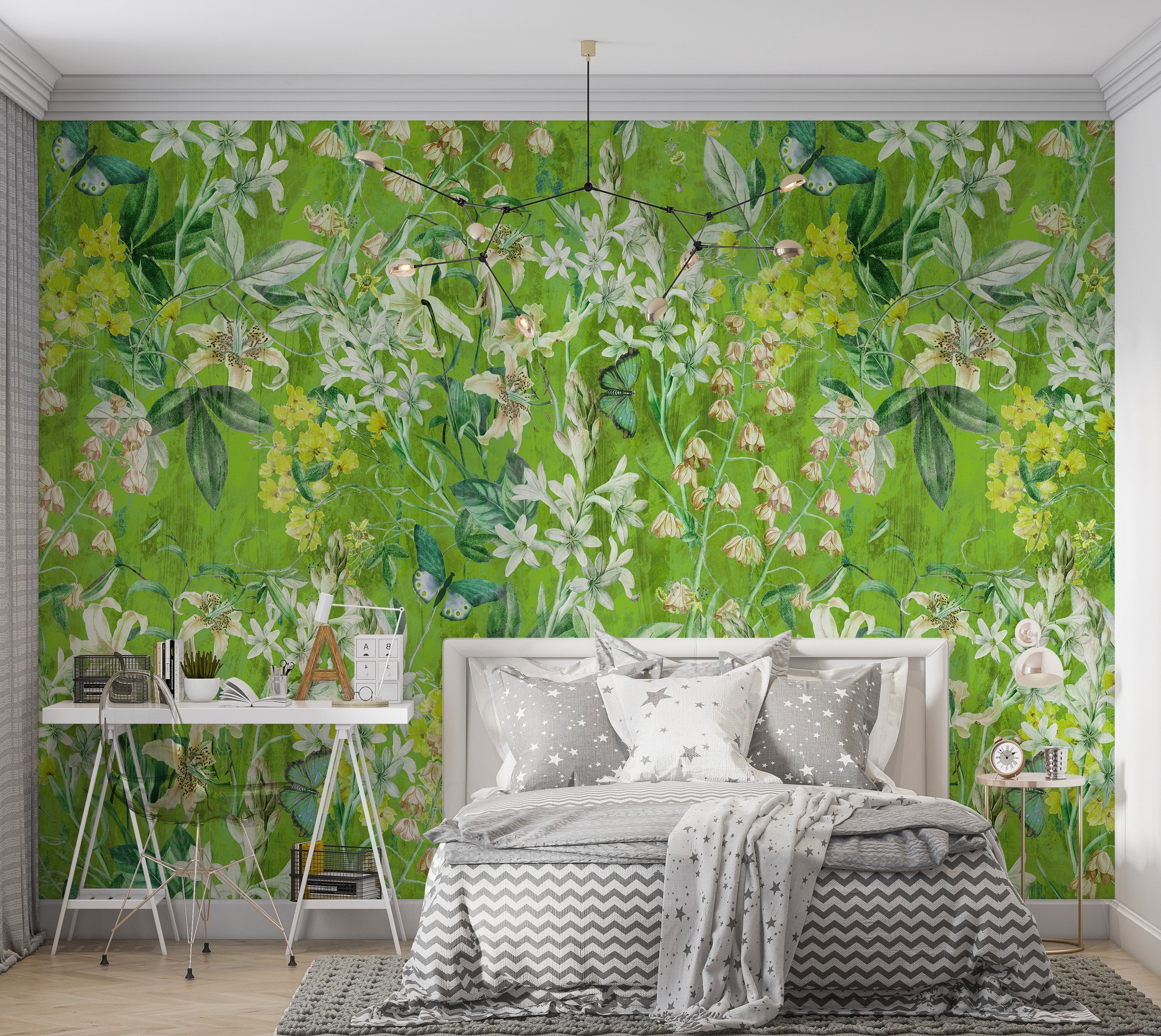 Premium Wallpaper Wall Mural - Spring Garden Lime Green