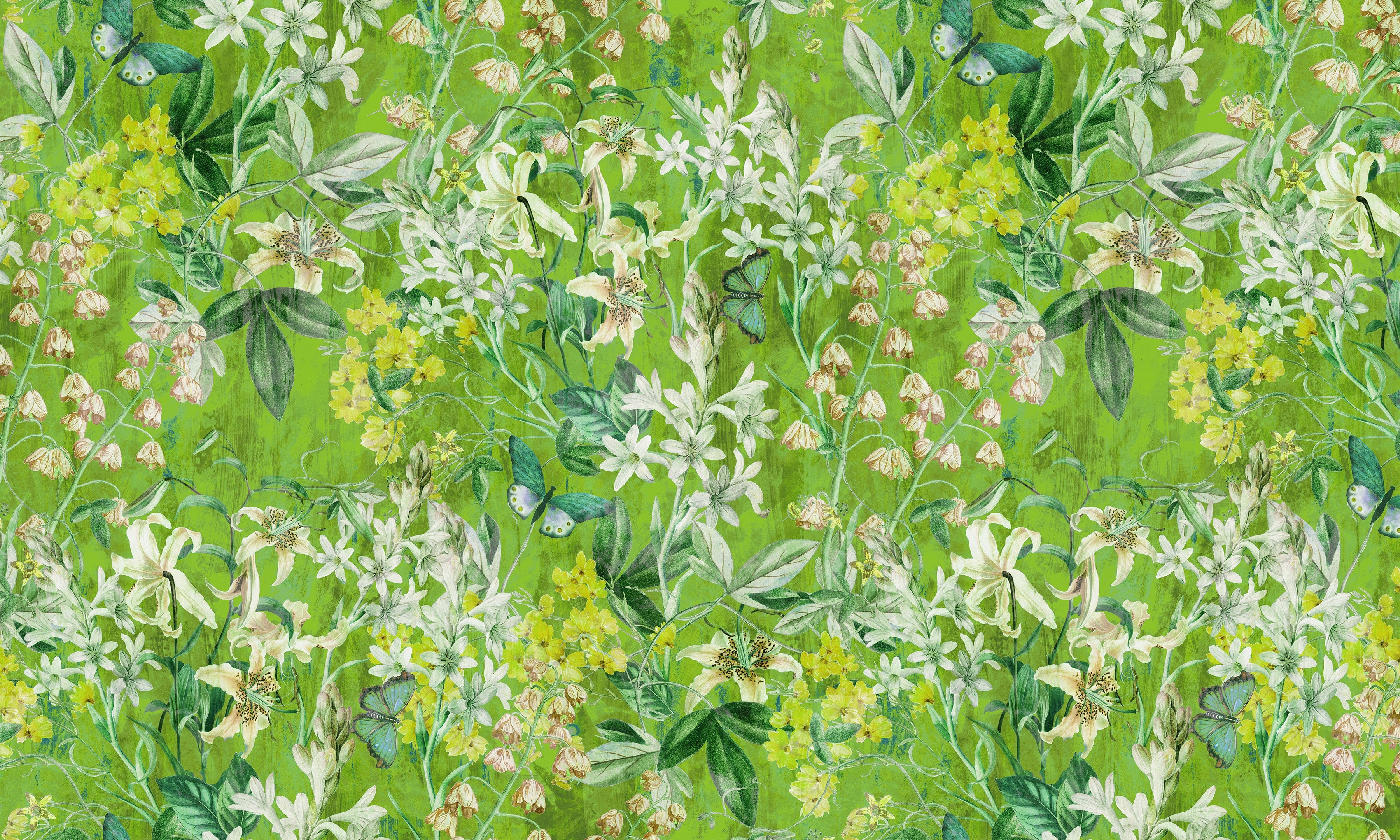 Premium Wallpaper Wall Mural - Spring Garden Lime Green