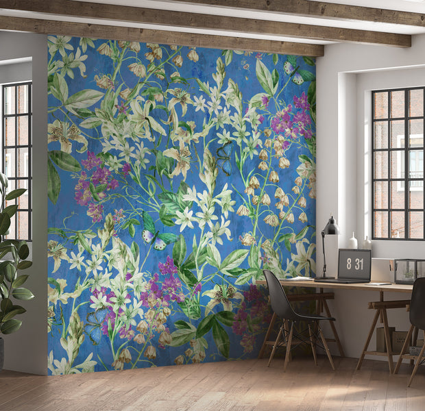 Premium Wallpaper Wall Mural - Spring Garden Blue-Tiptophomedecor