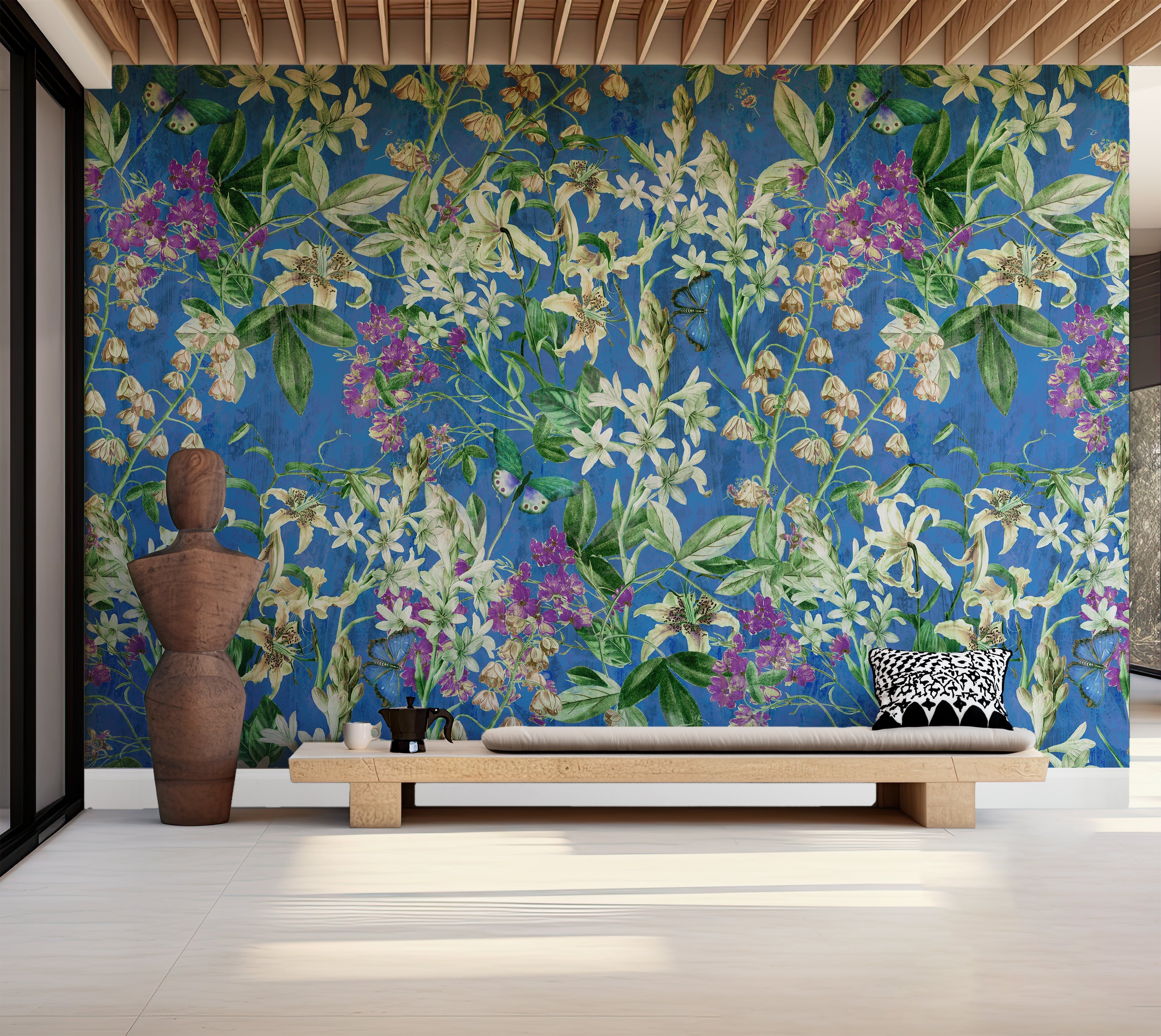 Premium Wallpaper Wall Mural - Spring Garden Blue