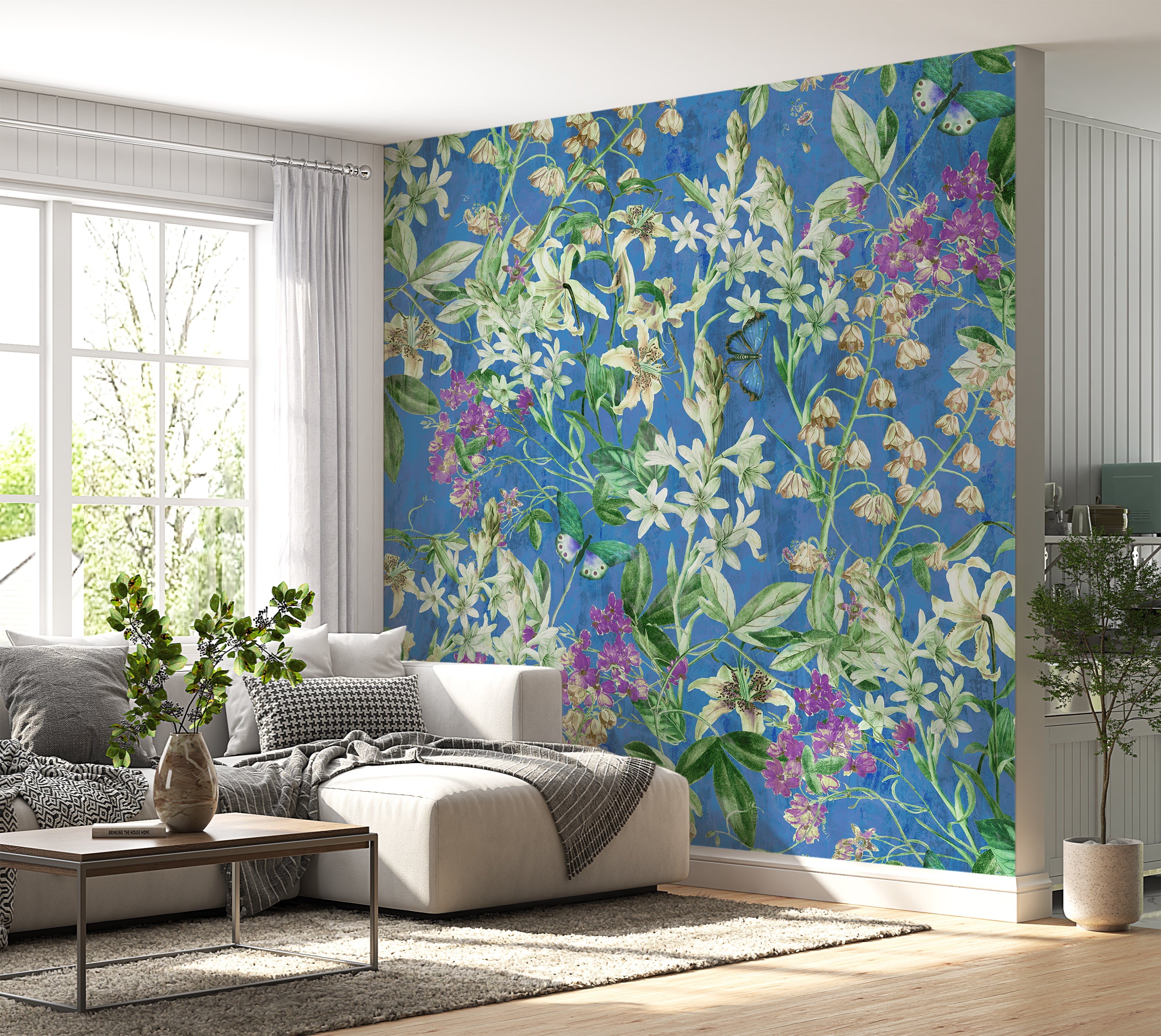 Premium Wallpaper Wall Mural - Spring Garden Blue