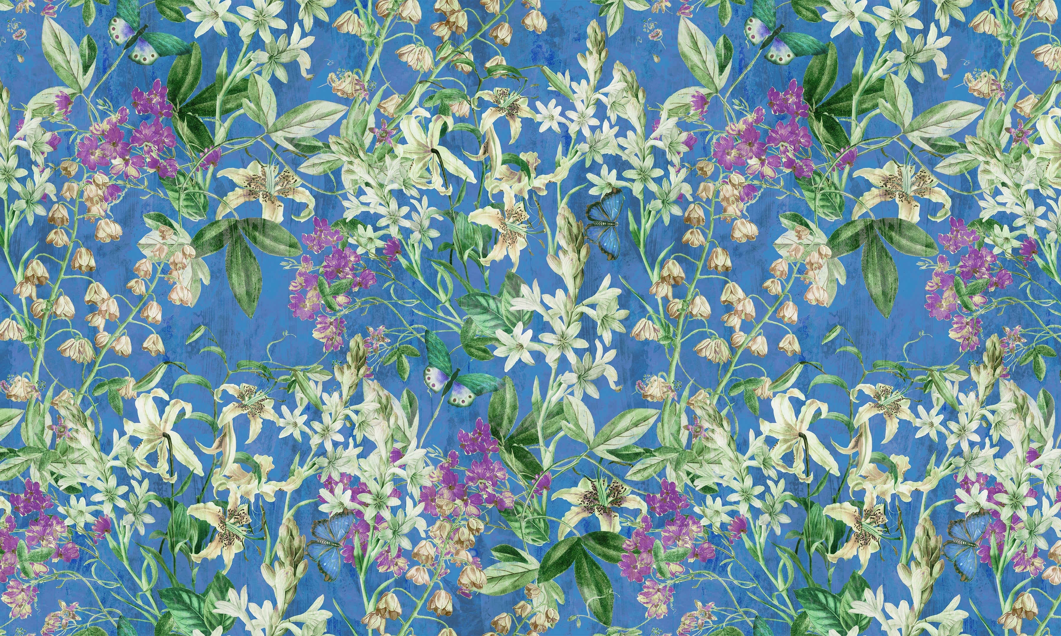 Premium Wallpaper Wall Mural - Spring Garden Blue