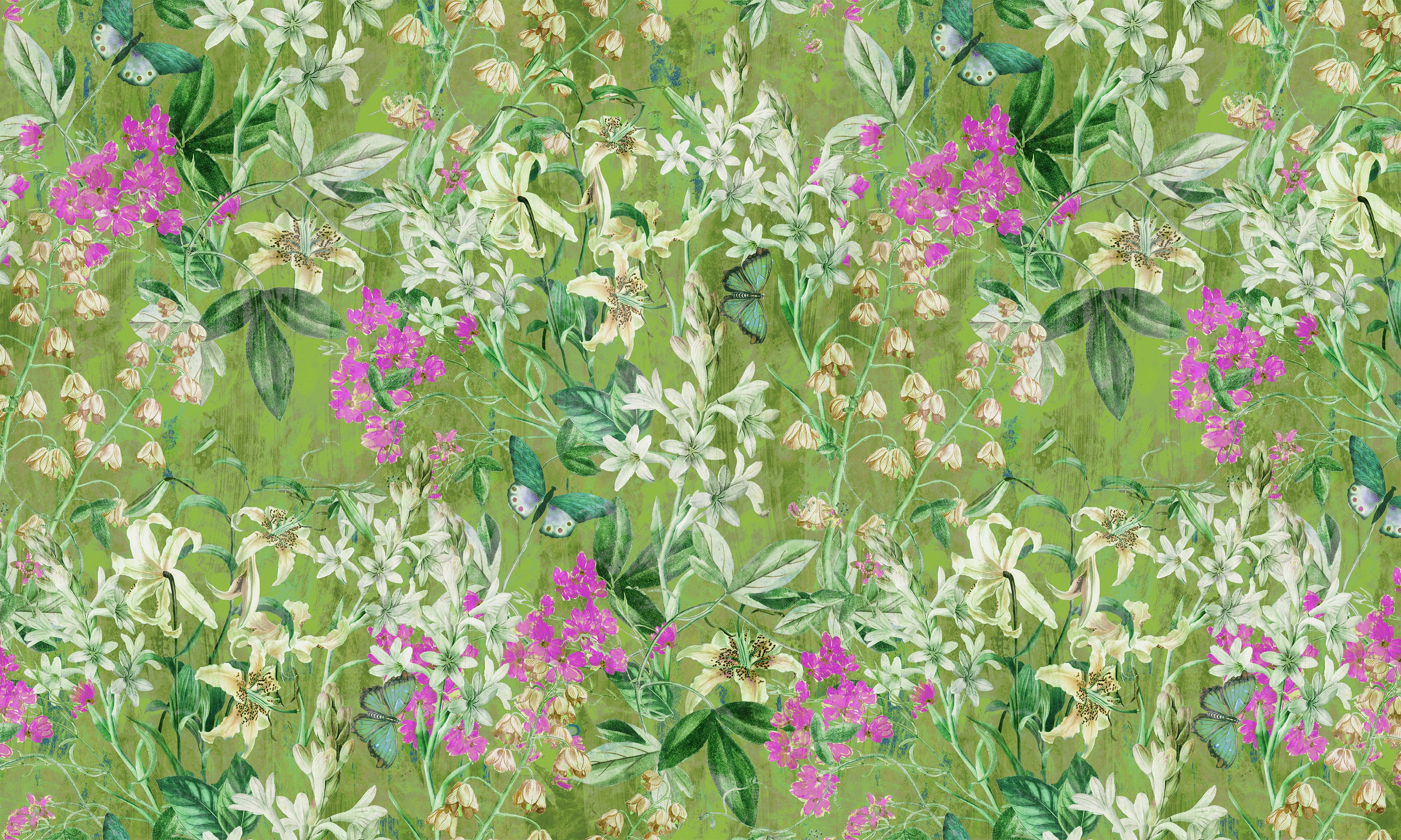 Peel & Stick Botanical Wall Mural - Spring Garden  Green