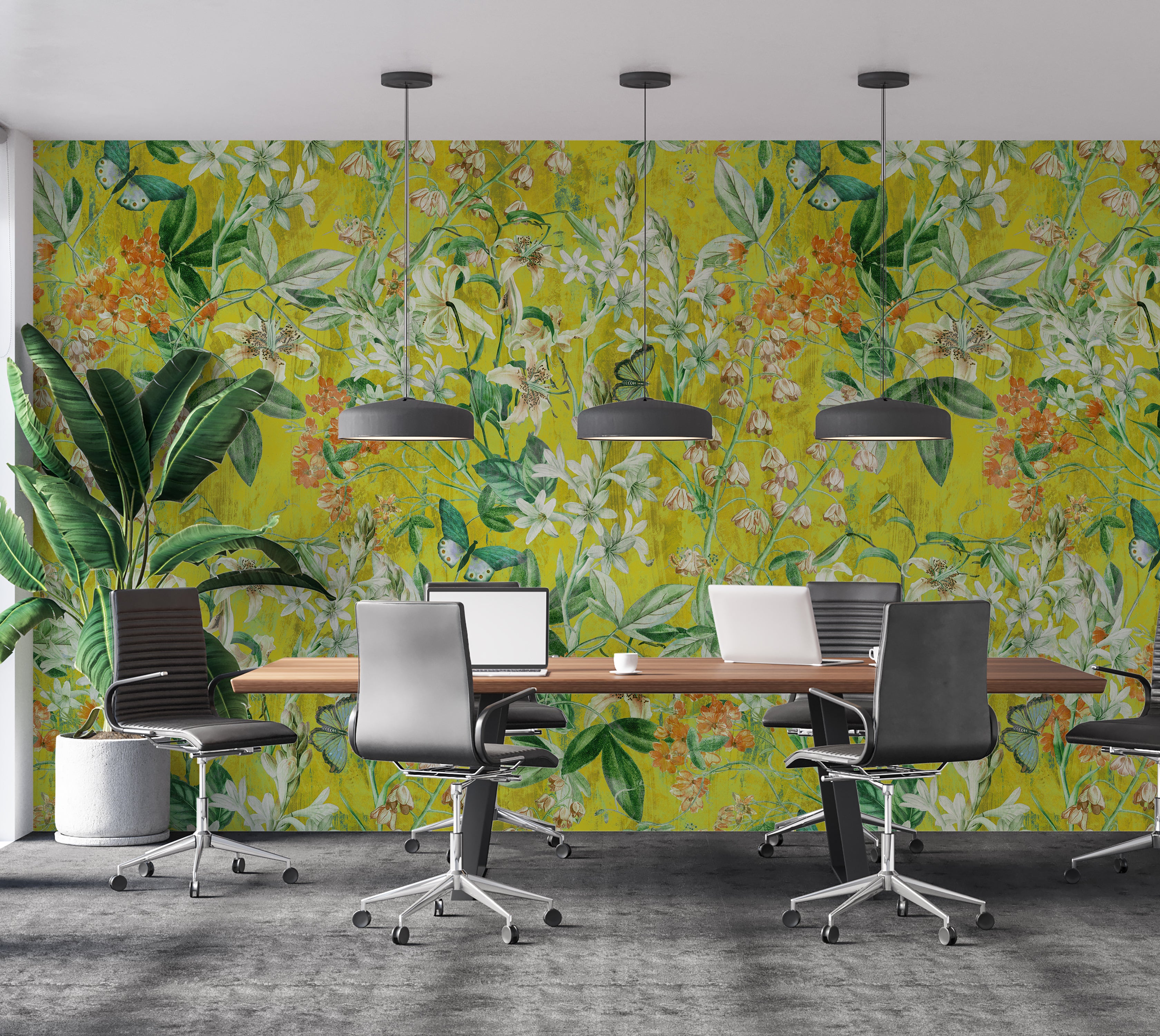 Peel & Stick Wall Mural - Spring Garden  Lemon 60"Wx60"H