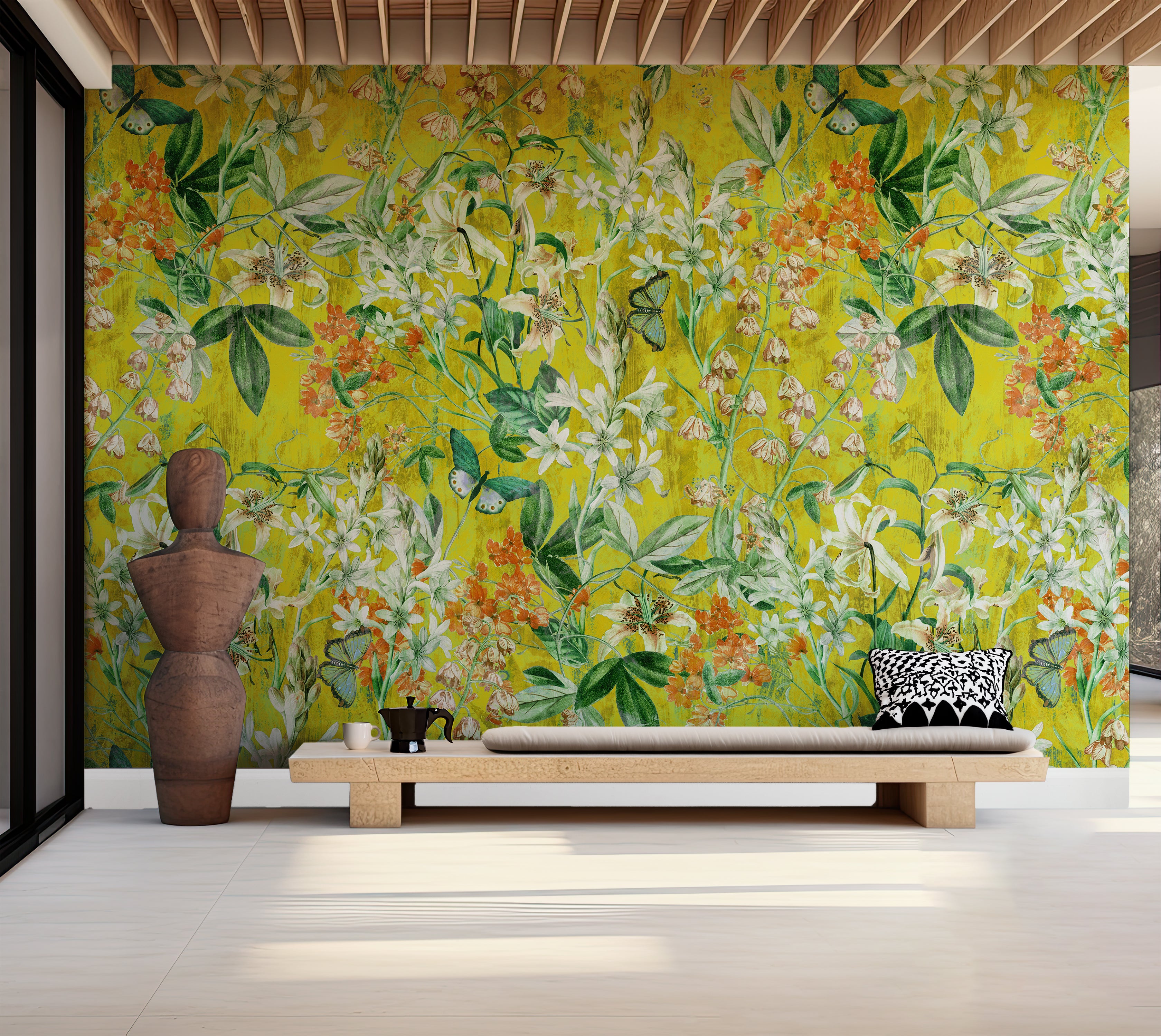 Peel & Stick Wall Mural - Spring Garden  Lemon 60"Wx60"H