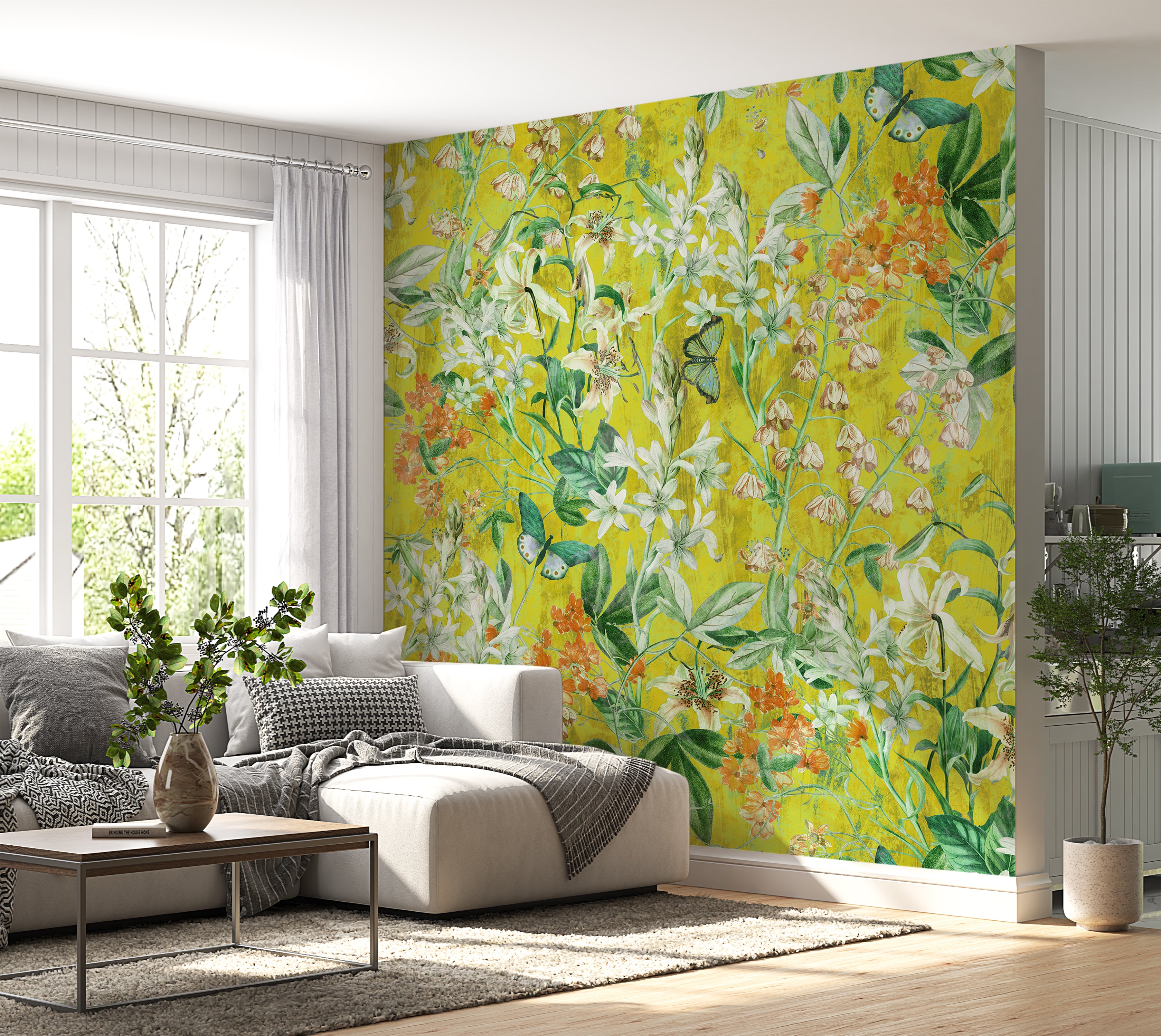 Peel & Stick Wall Mural - Spring Garden  Lemon 60"Wx60"H