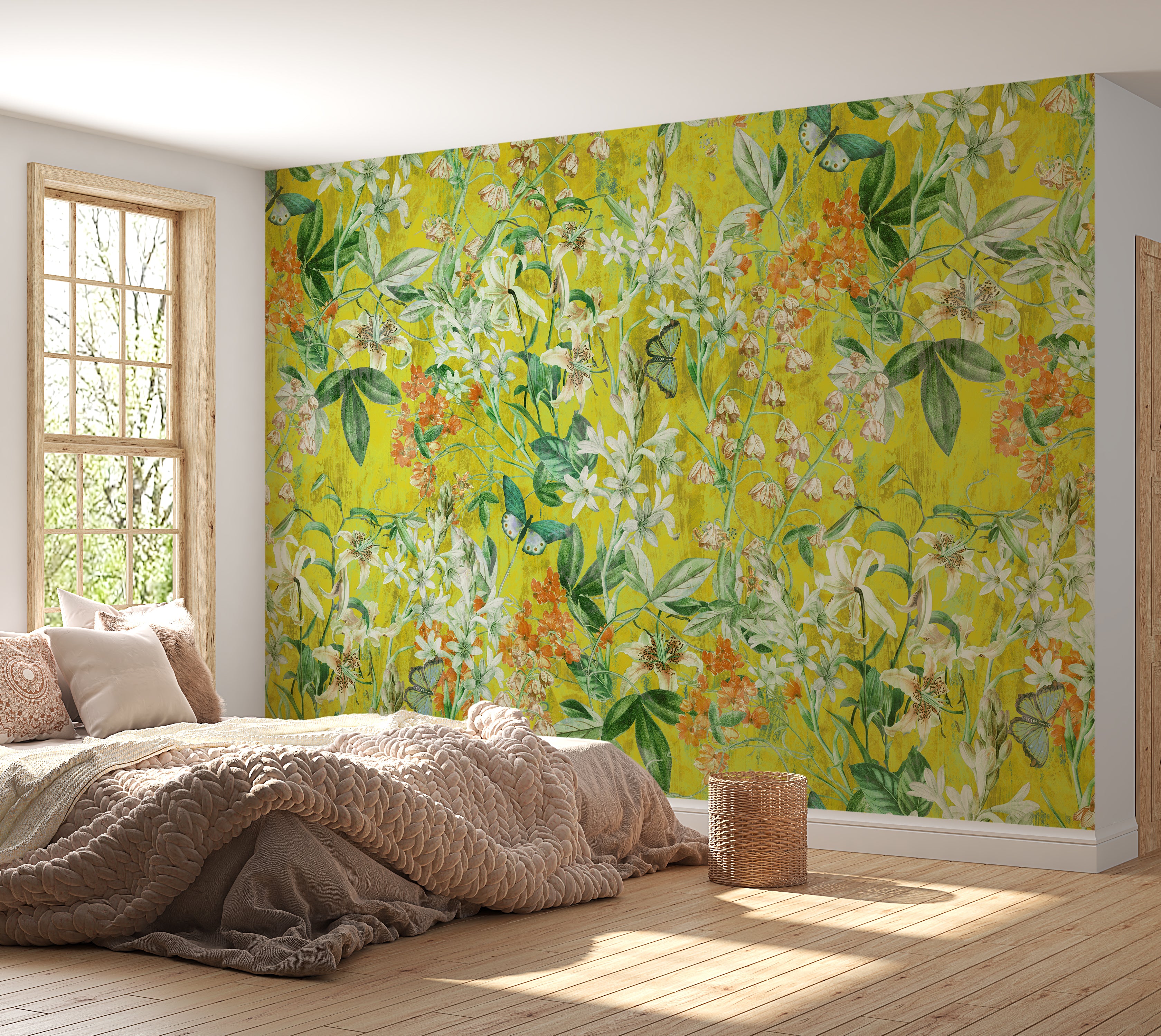 Peel & Stick Wall Mural - Spring Garden  Lemon 60"Wx60"H