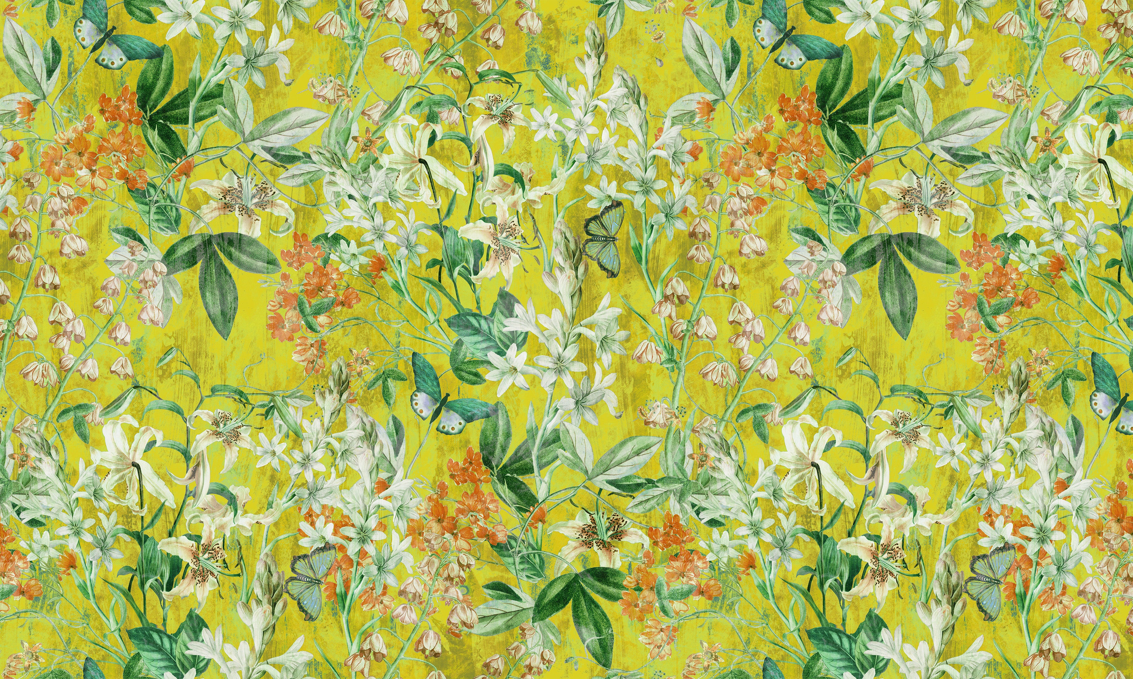 Peel & Stick Botanical Wall Mural - Spring Garden  Lemon