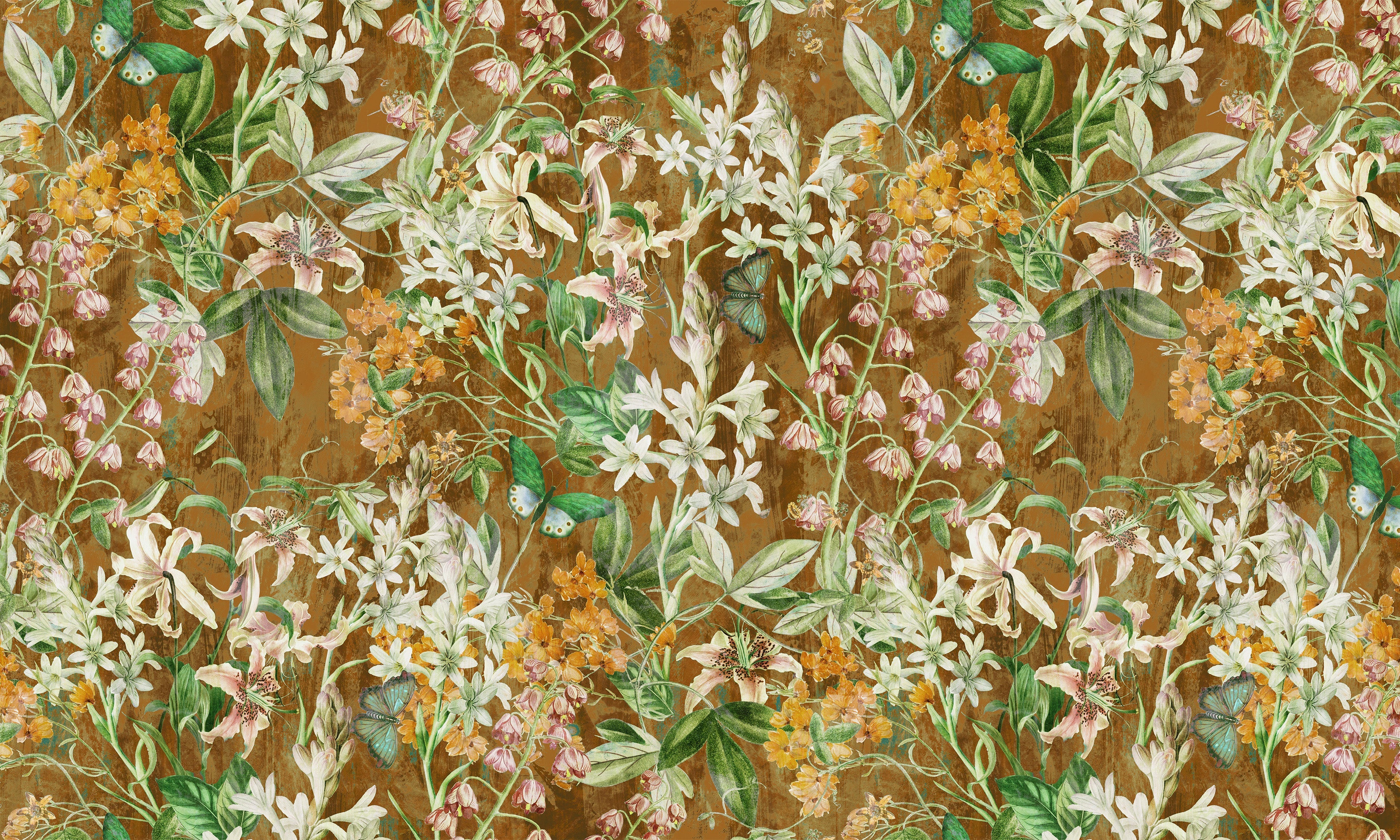 Premium Wallpaper Wall Mural - Spring Garden Brown