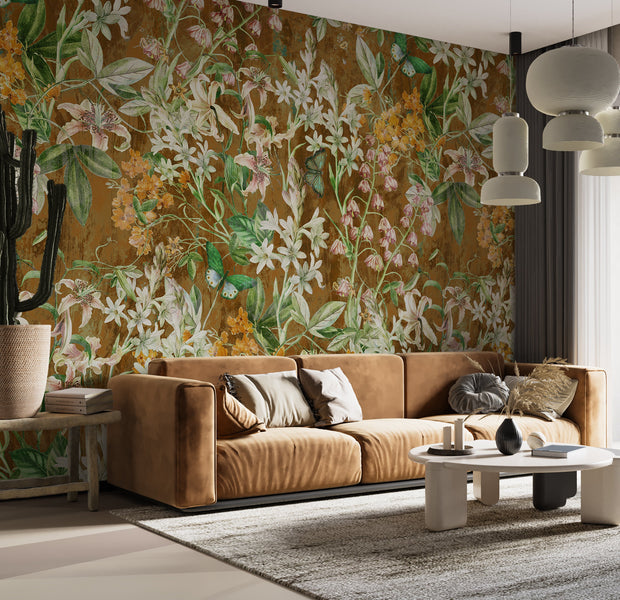 Premium Wallpaper Wall Mural - Spring Garden Brown-Tiptophomedecor