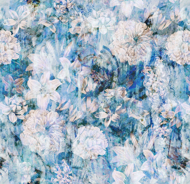 Premium Wallpaper Wall Mural - Fresh Vintage Blue Garden-Tiptophomedecor