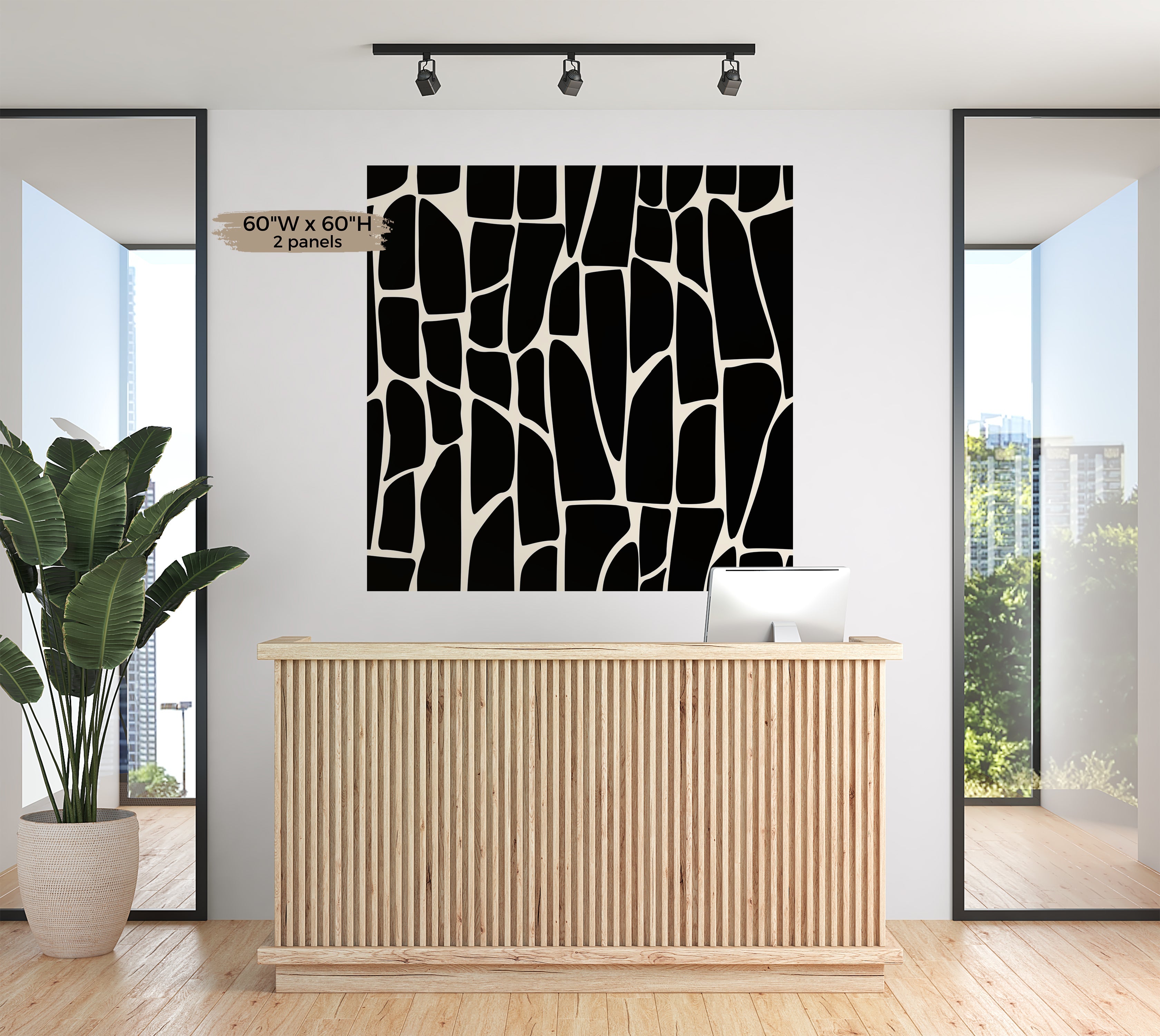 Premium Wallpaper Wall Mural - Geometric Pattern Black