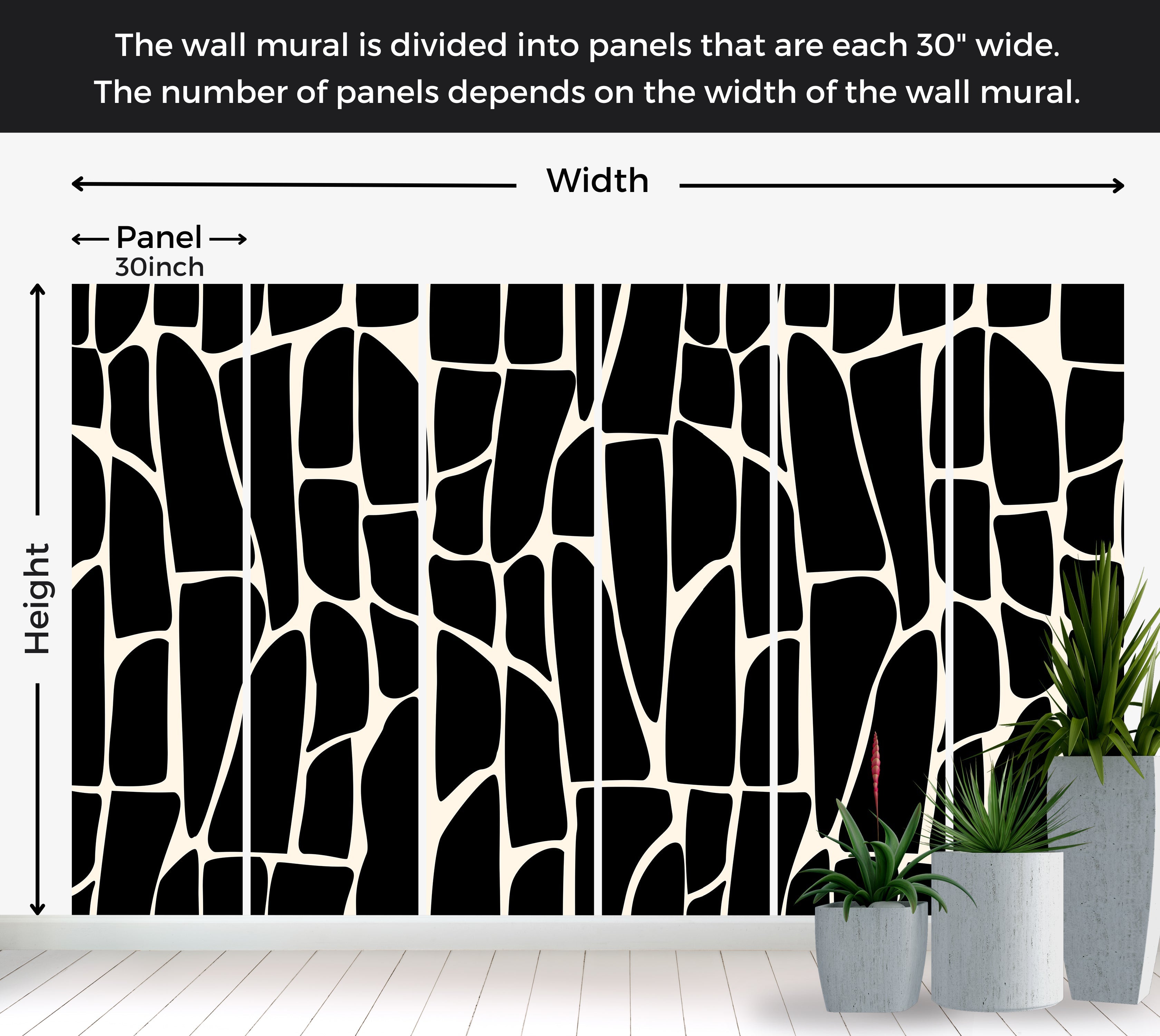 Premium Wallpaper Wall Mural - Geometric Pattern Black