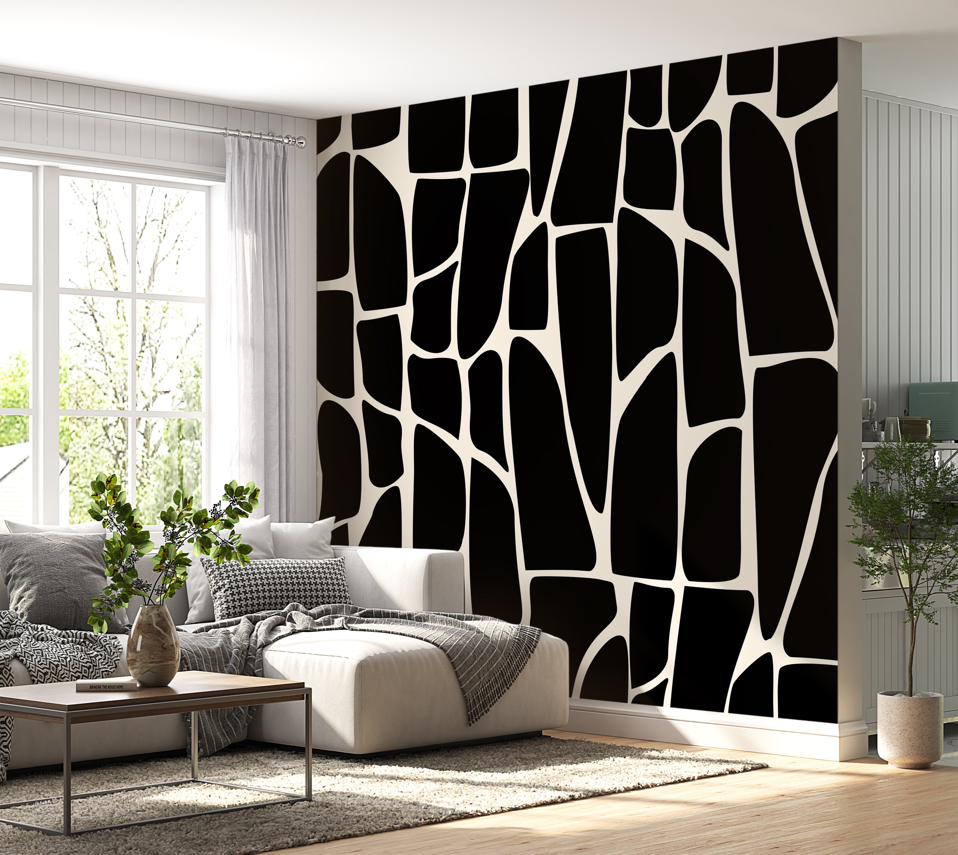 Premium Wallpaper Wall Mural - Geometric Pattern Black