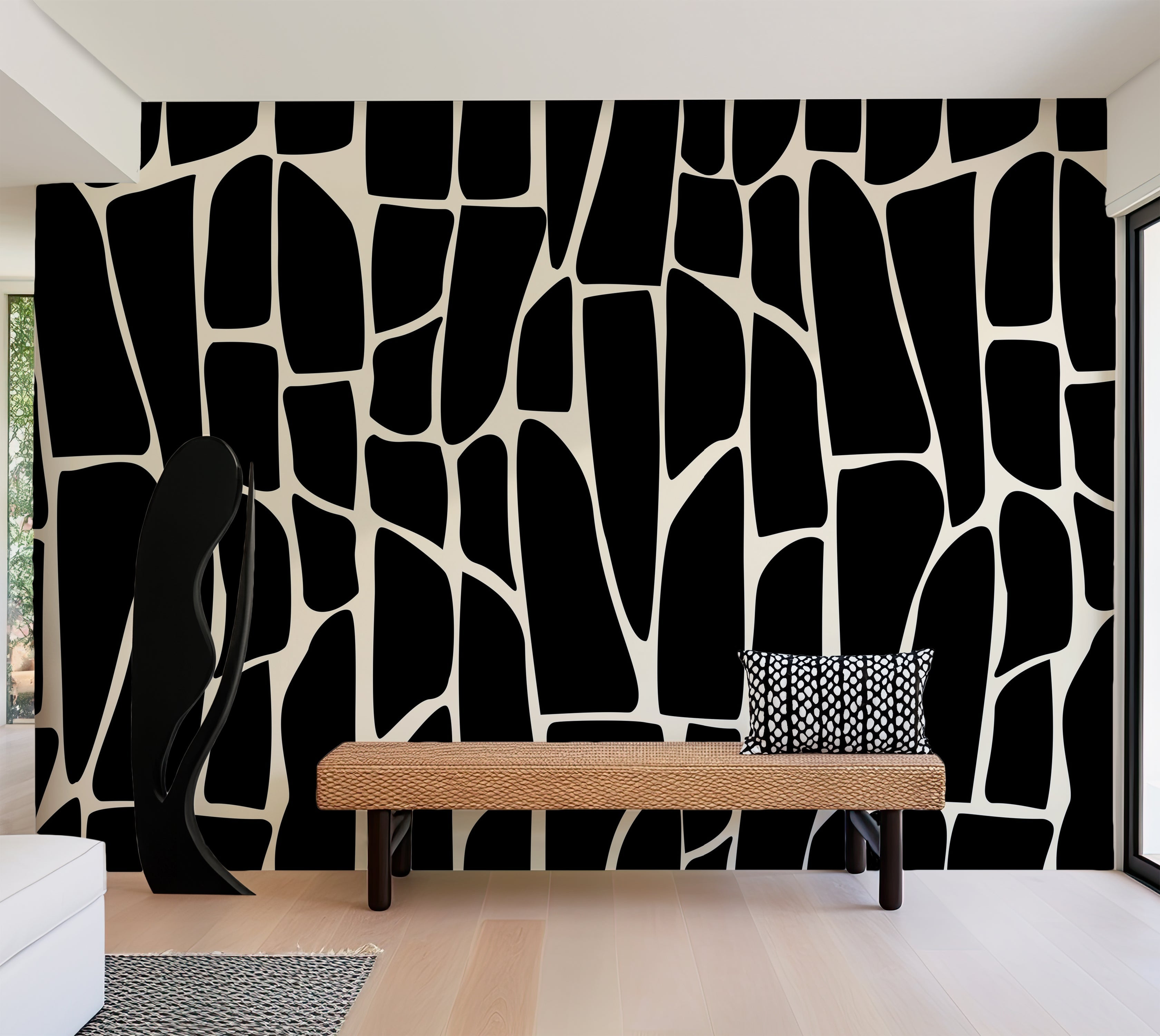 Premium Wallpaper Wall Mural - Geometric Pattern Black