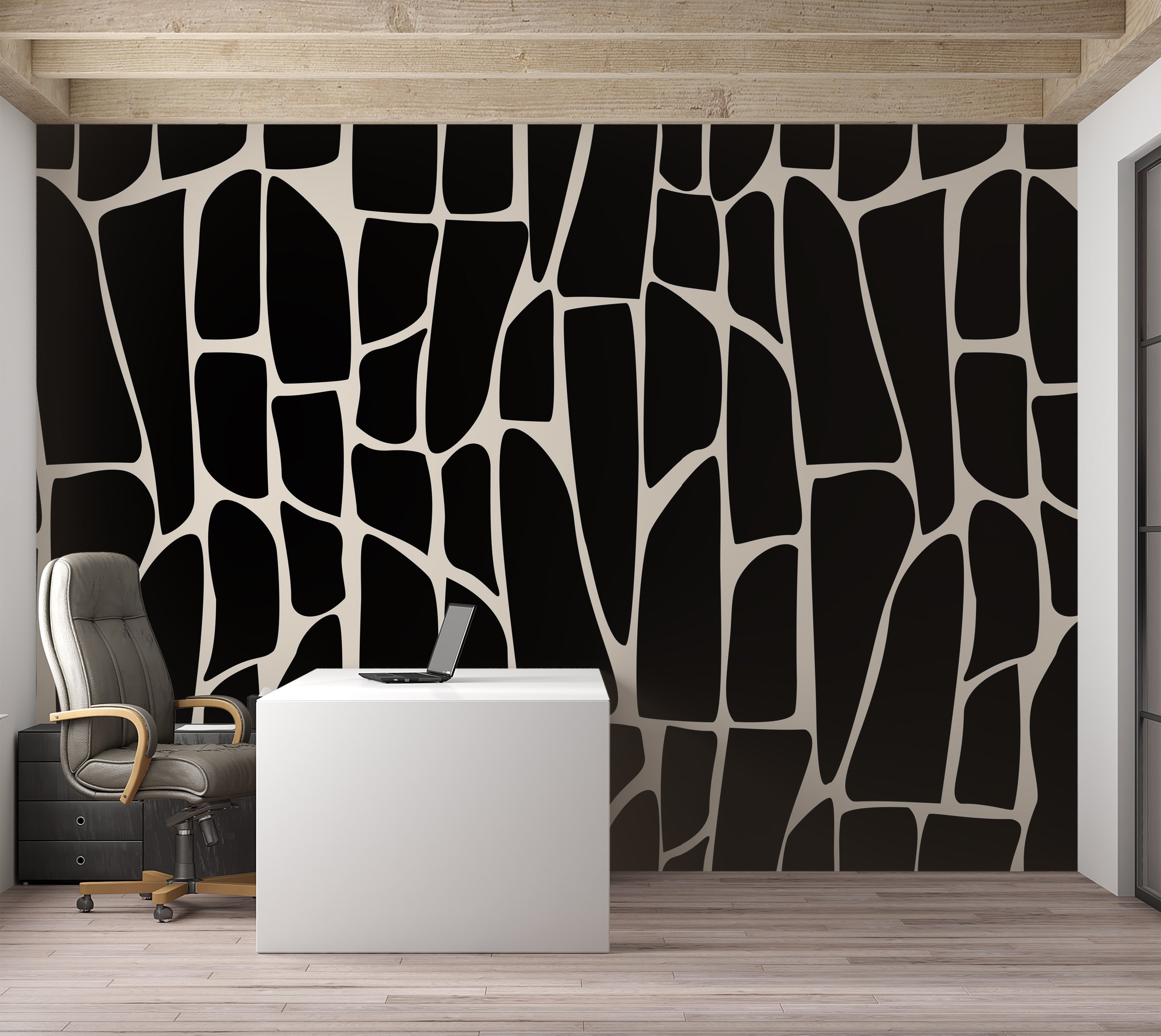 Premium Wallpaper Wall Mural - Geometric Pattern Black