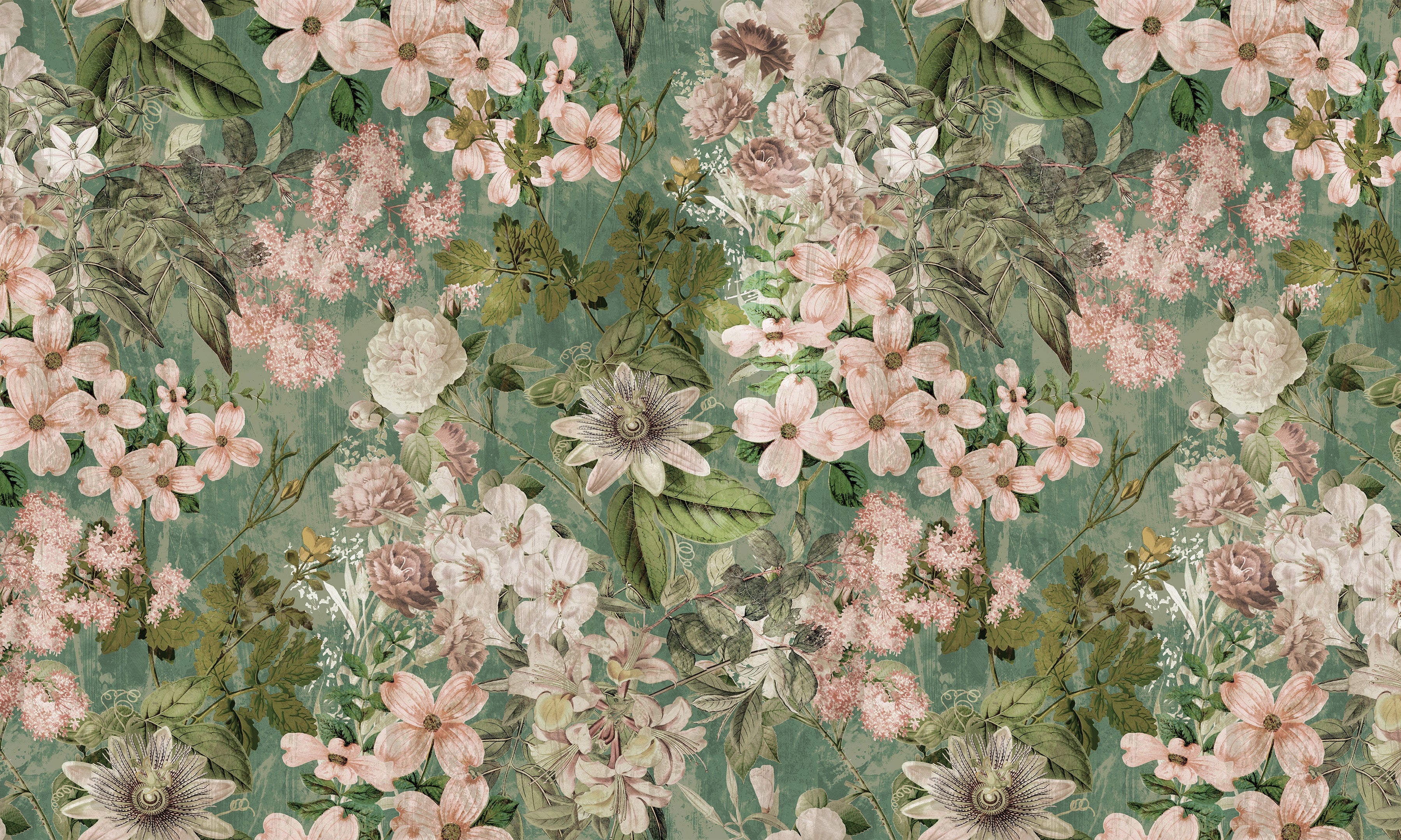 Peel & Stick Floral Wall Mural - Garden Romance Green