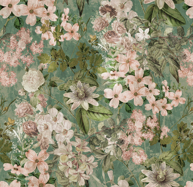 Peel & Stick Floral Wall Mural - Garden Romance Green