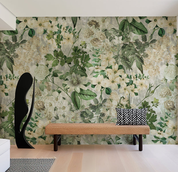 Premium Wallpaper Wall Mural - Garden Romance Beige-Tiptophomedecor