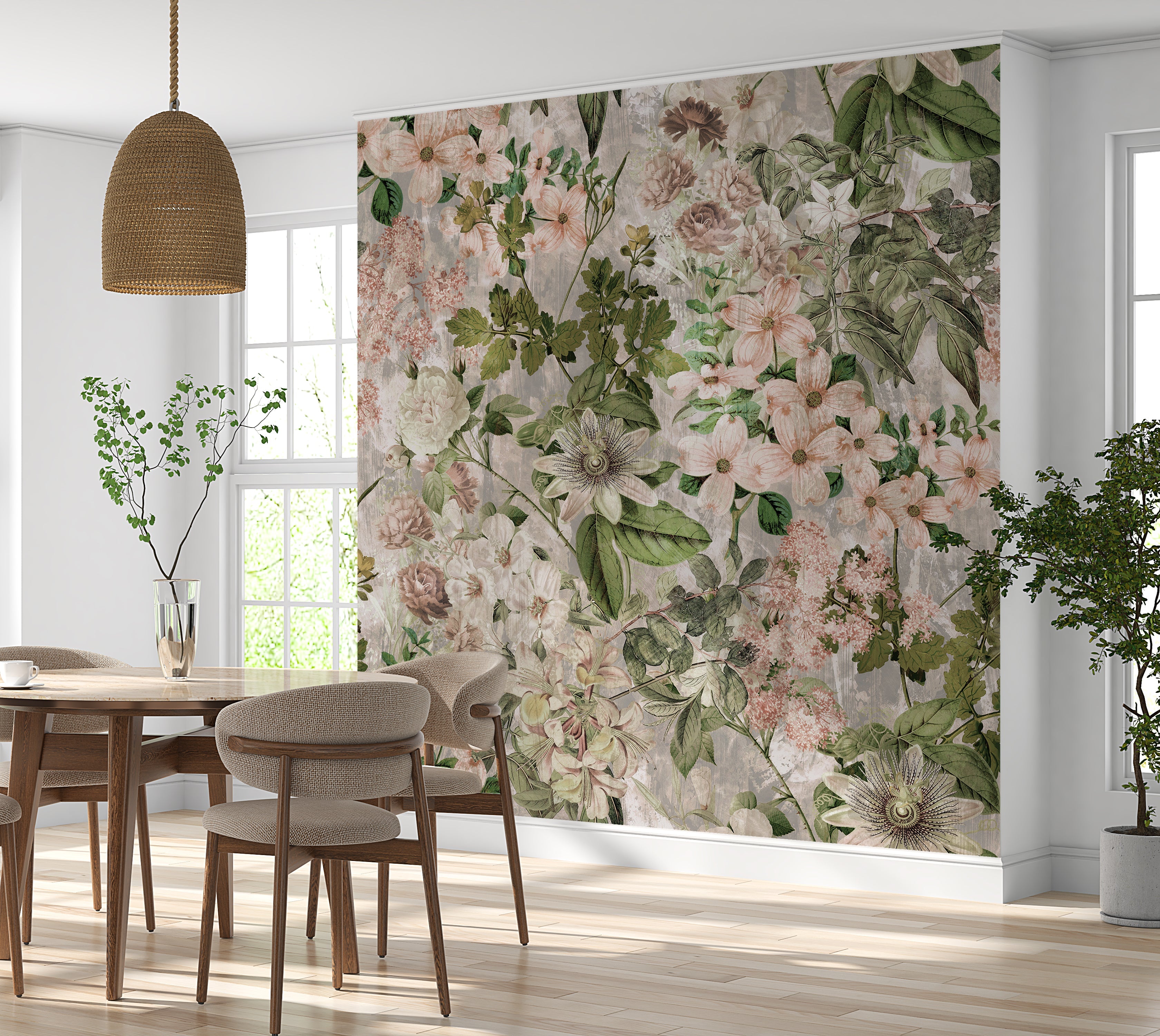 Premium Wallpaper Wall Mural - Garden Romance Blush