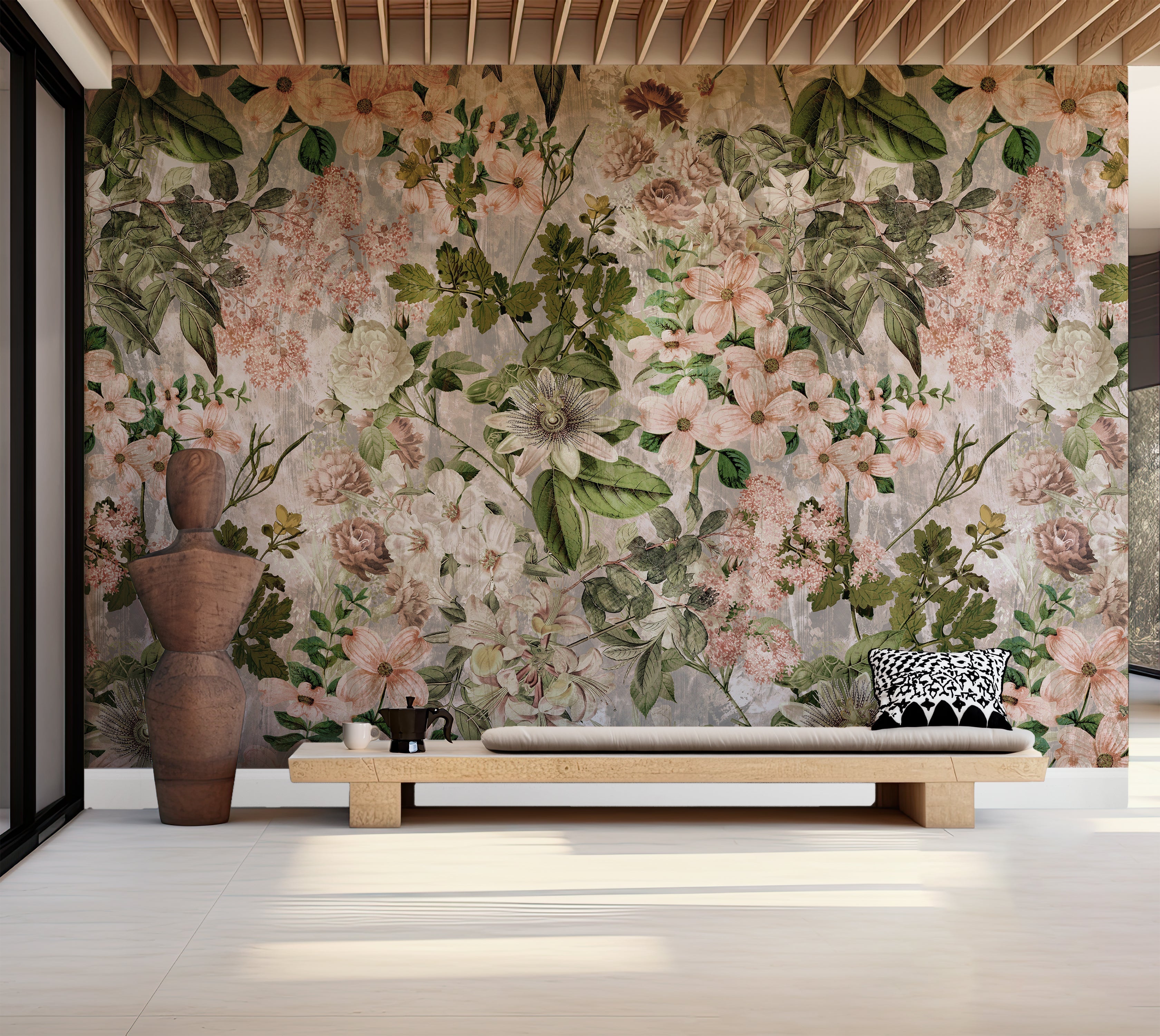 Premium Wallpaper Wall Mural - Garden Romance Blush